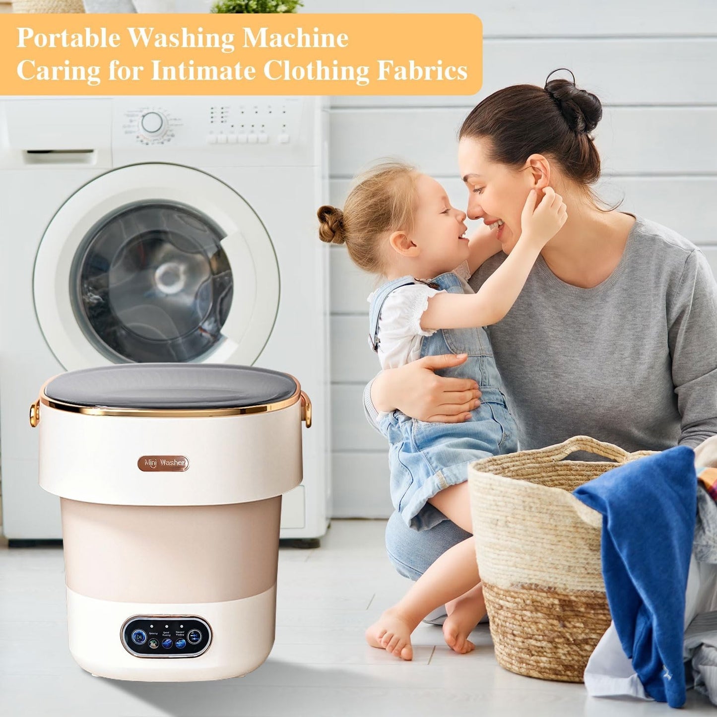 Portable Mini Washing Machine 20L with Spin Basket   Compact for Baby & Small Cl2