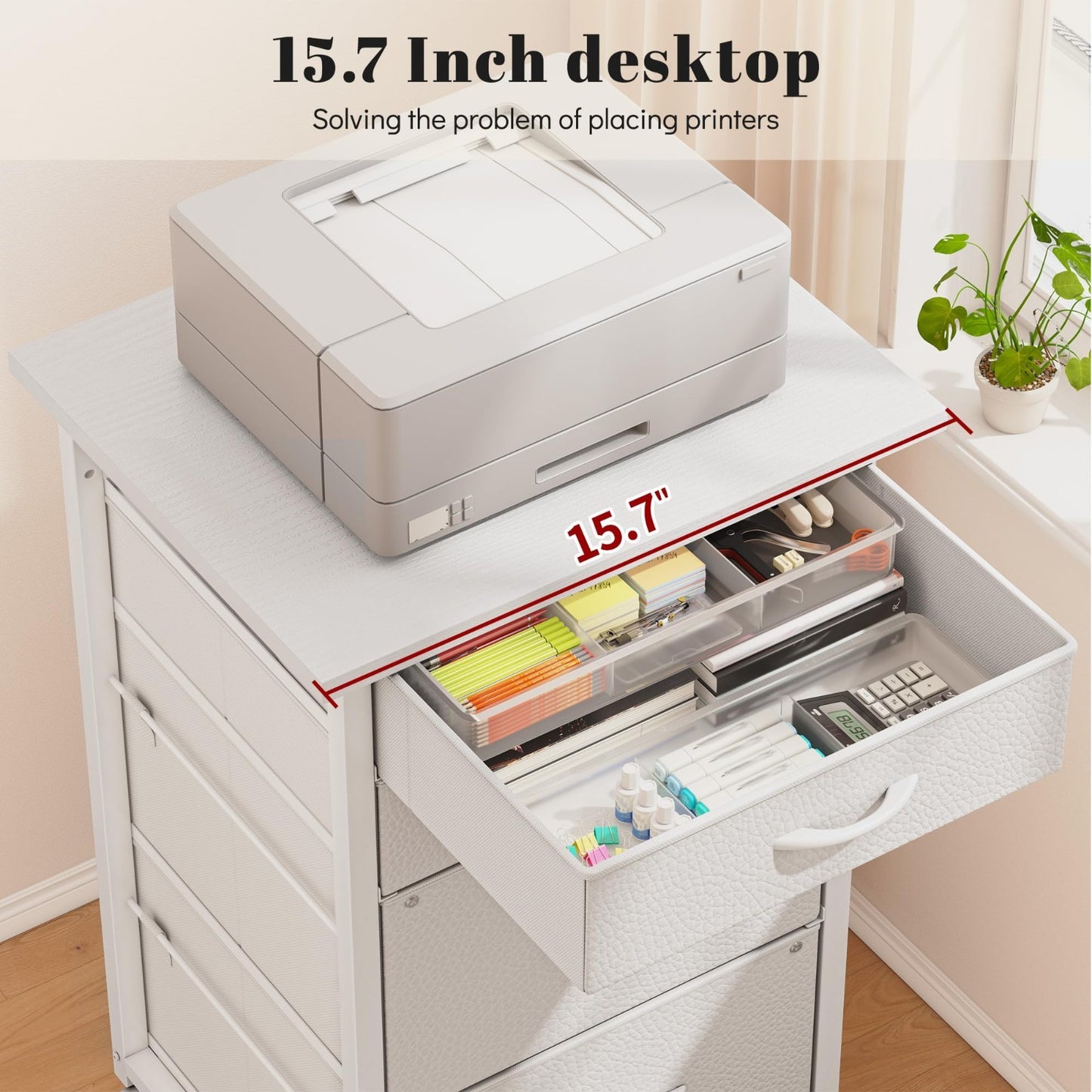 4 Drawer Rolling File Cabinet for A4 Letter Size   Home Office Storage, Printer2