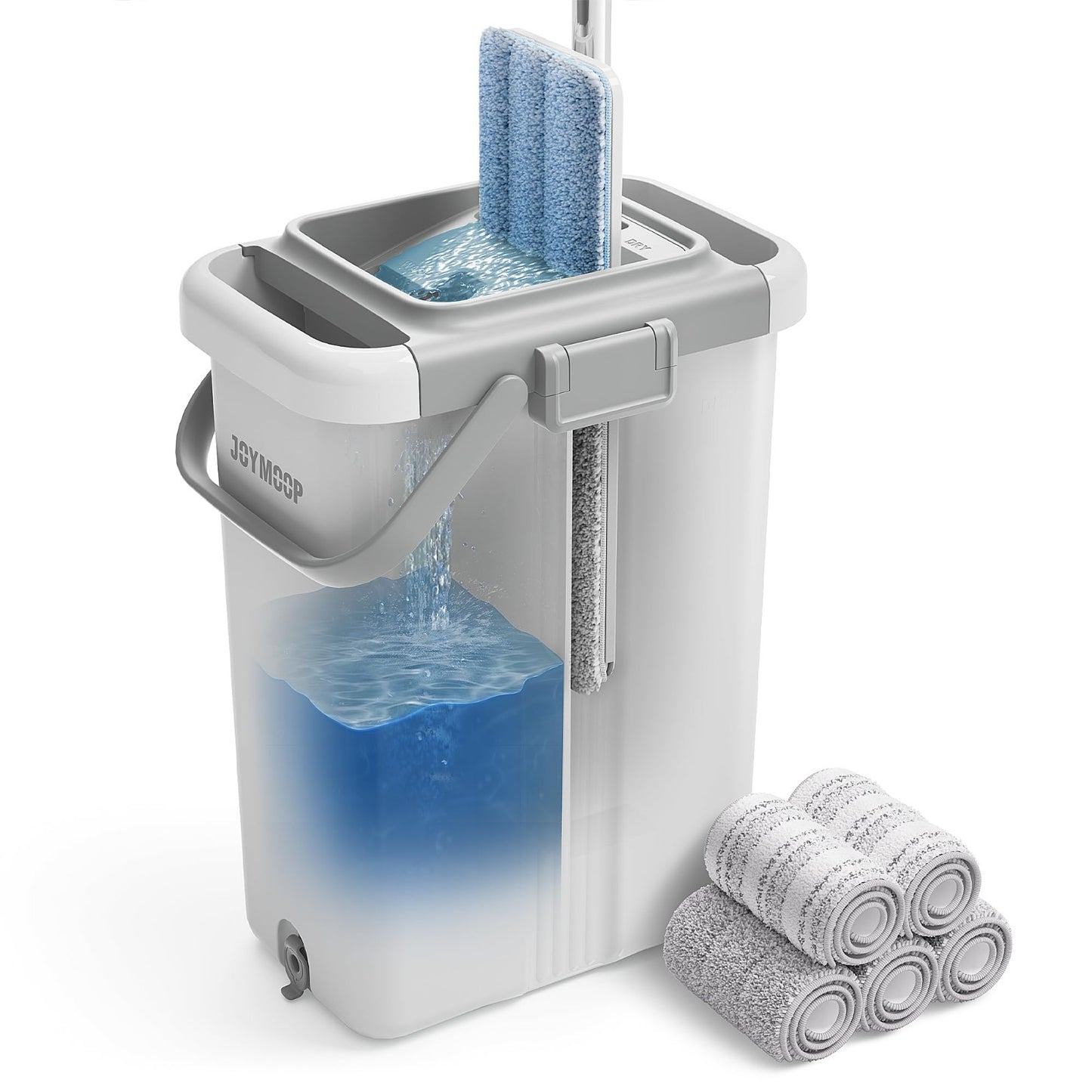 Flat Mop System with Bucket Set - Microfiber Mop for Wet & Dry Cleaning, 3 Pads1
