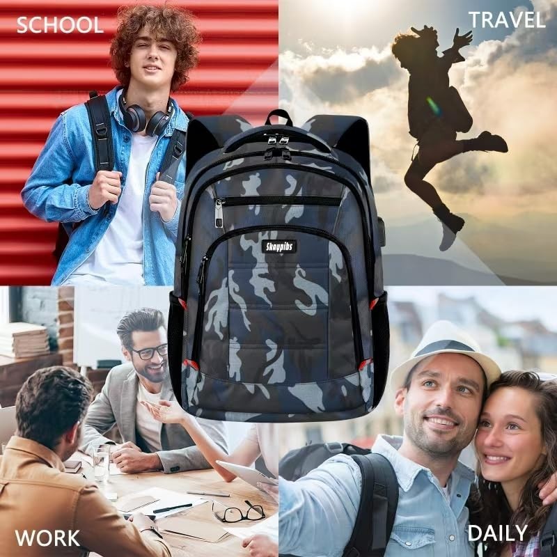 Water Resistant Laptop Backpack for Men & Teens, Fits 15.6", School & Work Bag,3