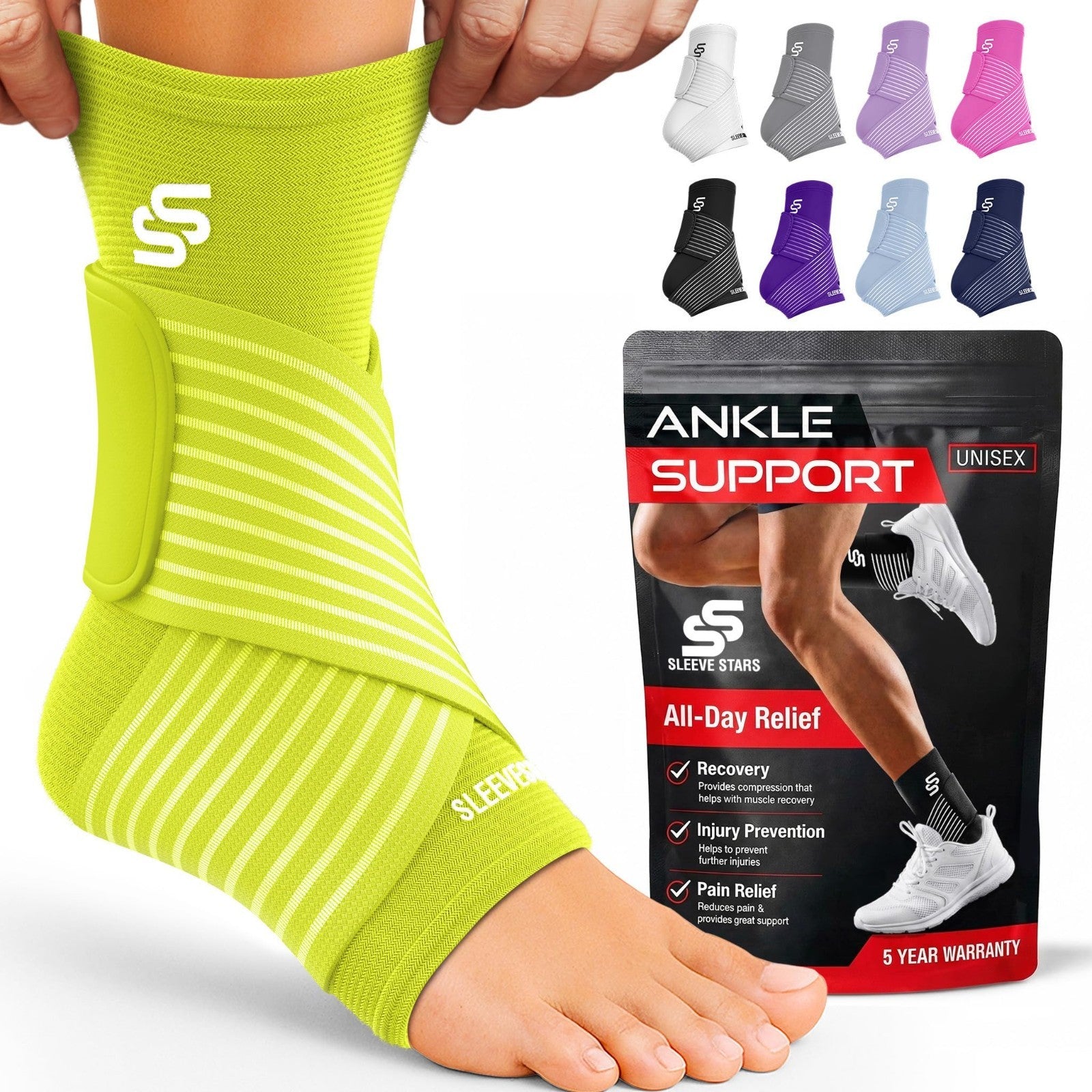 Adjustable Ankle Brace for Sprains & Plantar Fasciitis Relief, Compression Sleev1