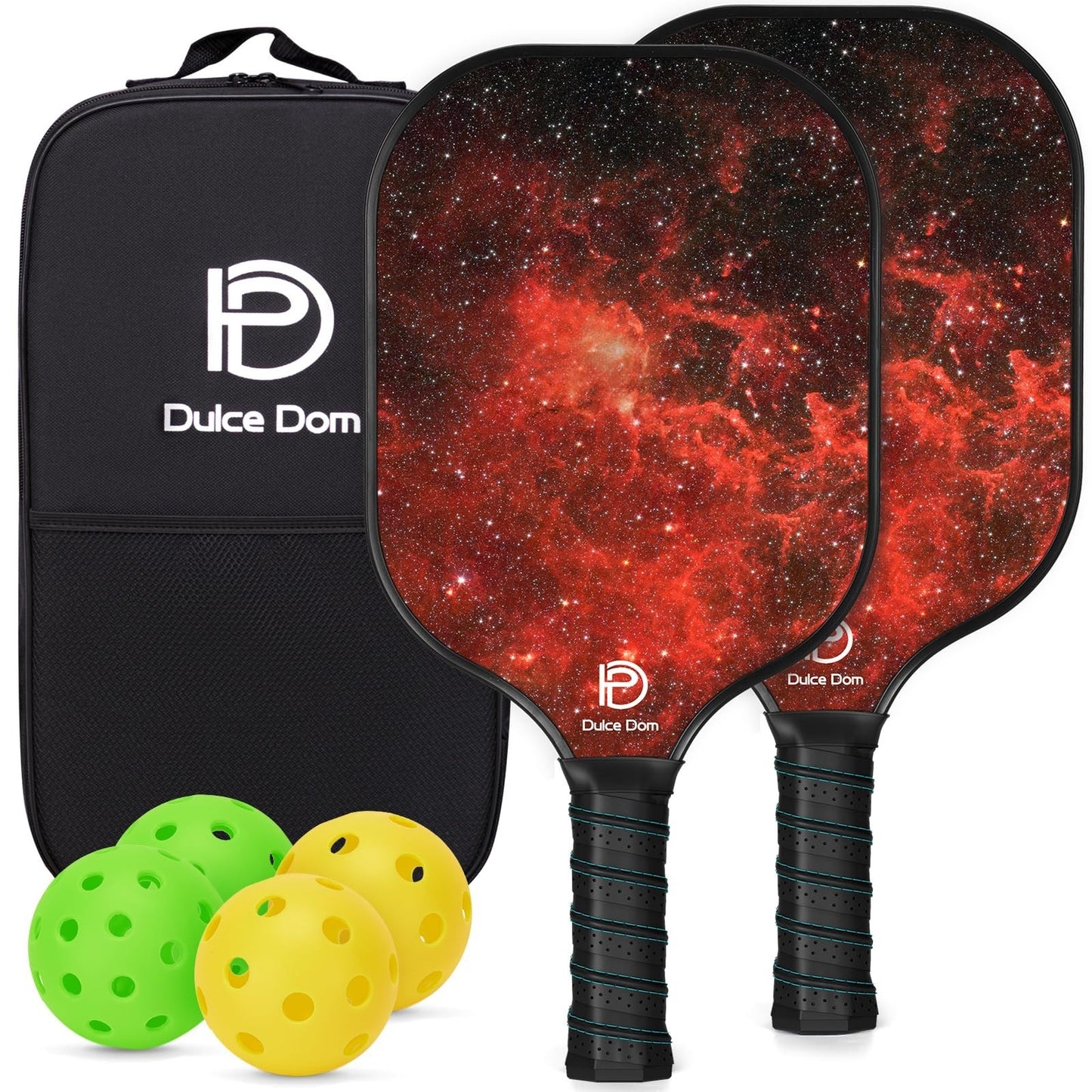 Pickleball Paddles Set of 2/4 - USAPA Approved, Fiberglass/Graphite Rackets, Car1