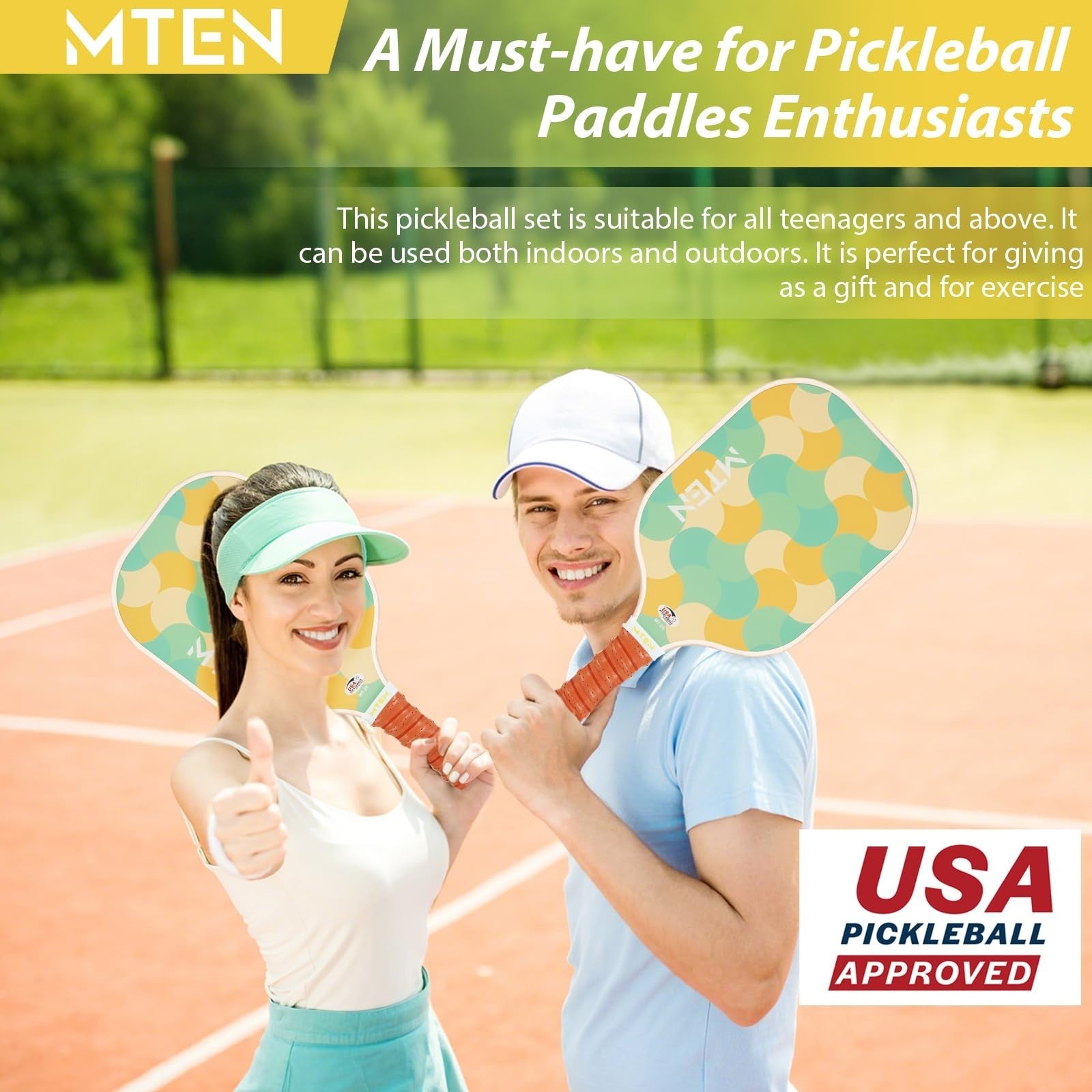 Pickleball Paddles Set of 2/4/1 - USAPA Approved Fiberglass Rackets, Lightweight7