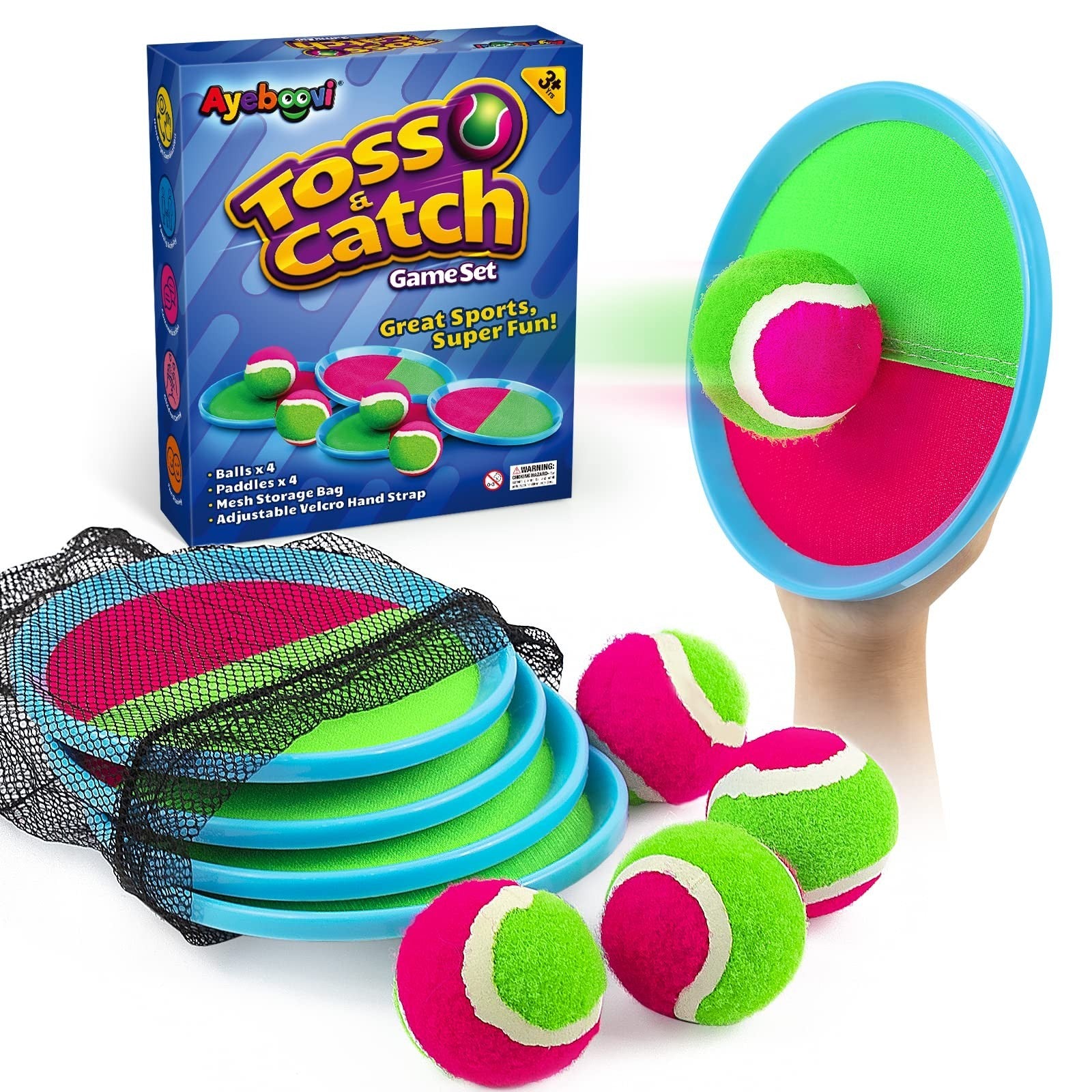Outdoor Toss and Catch Ball Game   Fun Yard & Beach Toy for Kids Ages 3 101