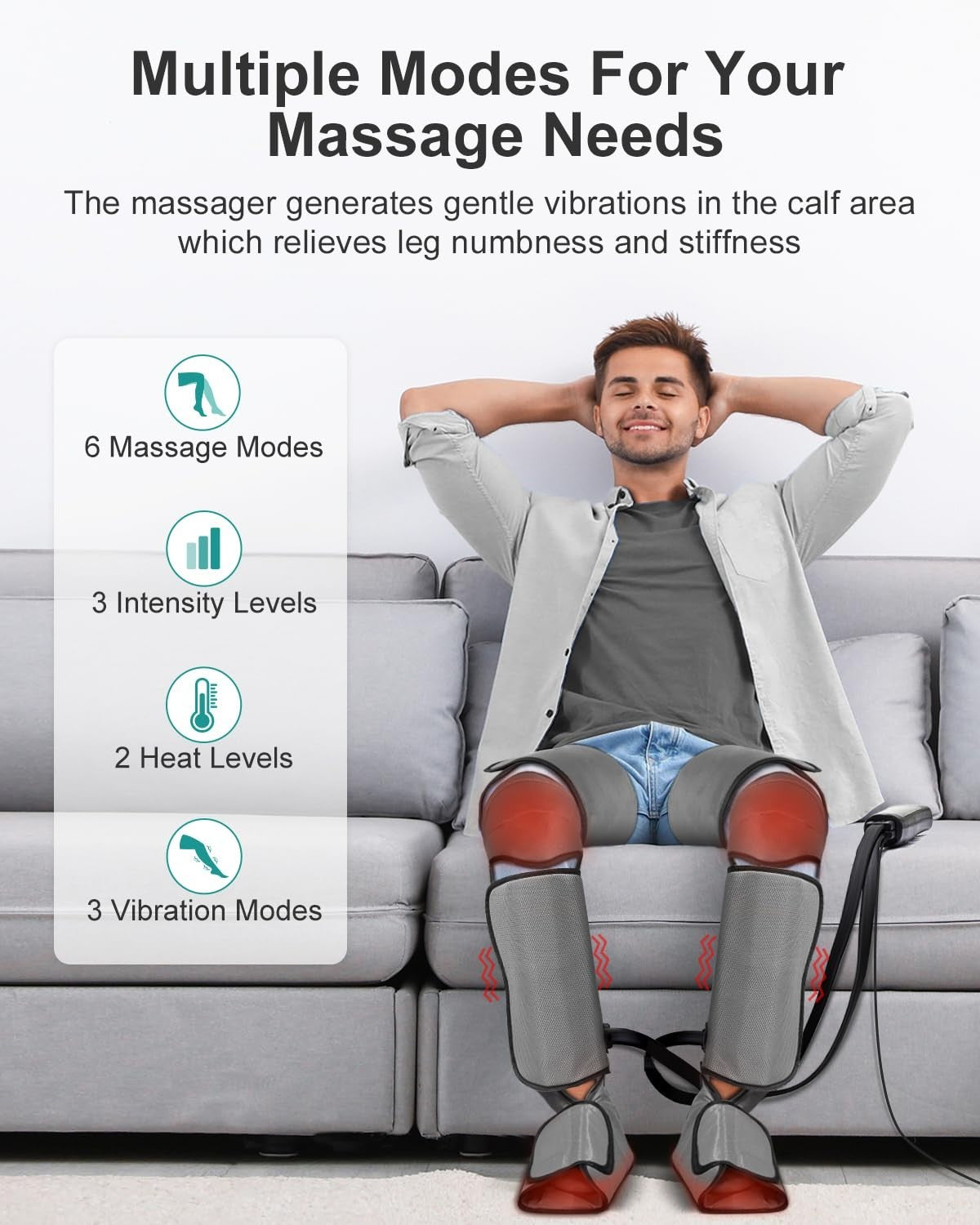 Air Compression Leg Massager for Circulation, Pain Relief & Muscle Relaxation -2