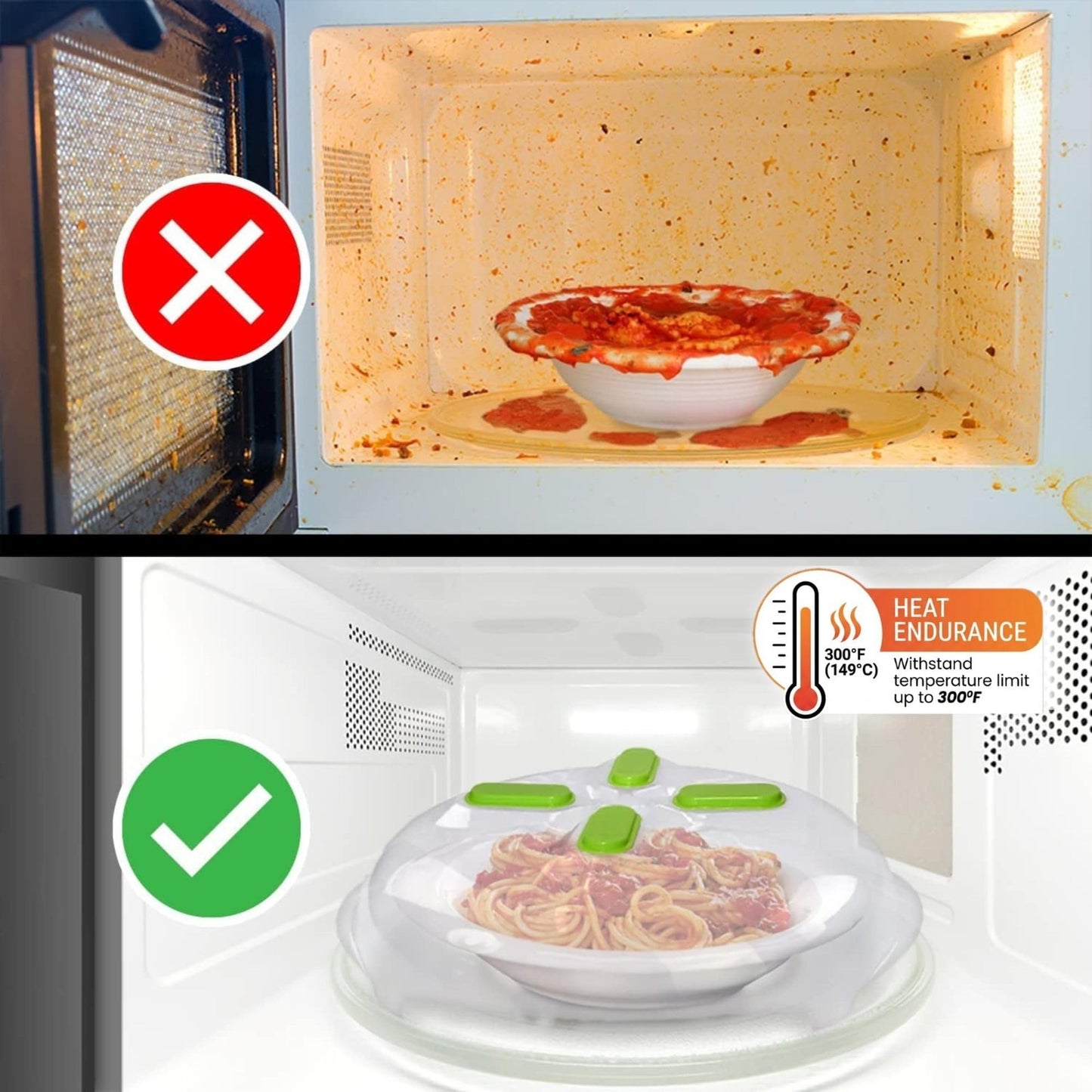 Magnetic Microwave Splatter Cover   12" BPA Free, Vented Lid, Anti Splash, Dishw4