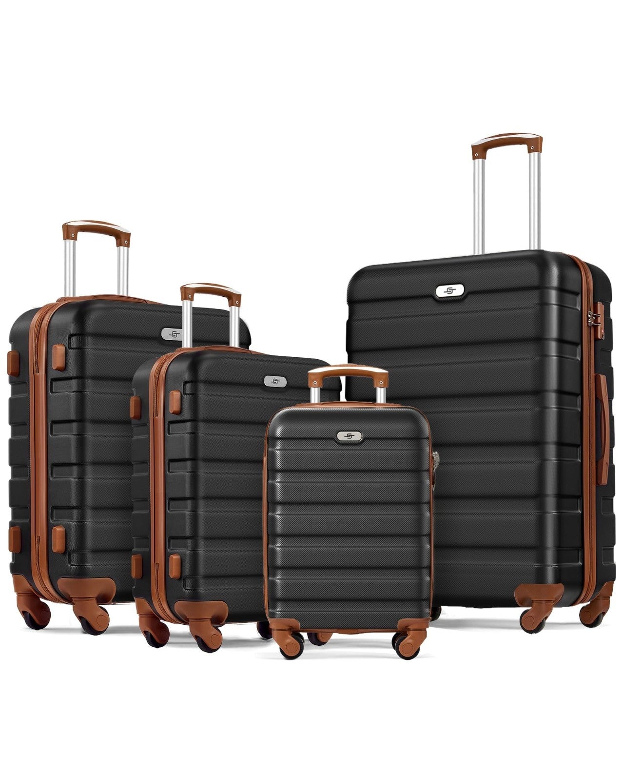 4 Piece Hardshell Luggage Set, Carry-On Suitcase with Spinner Wheels & TSA Lock1