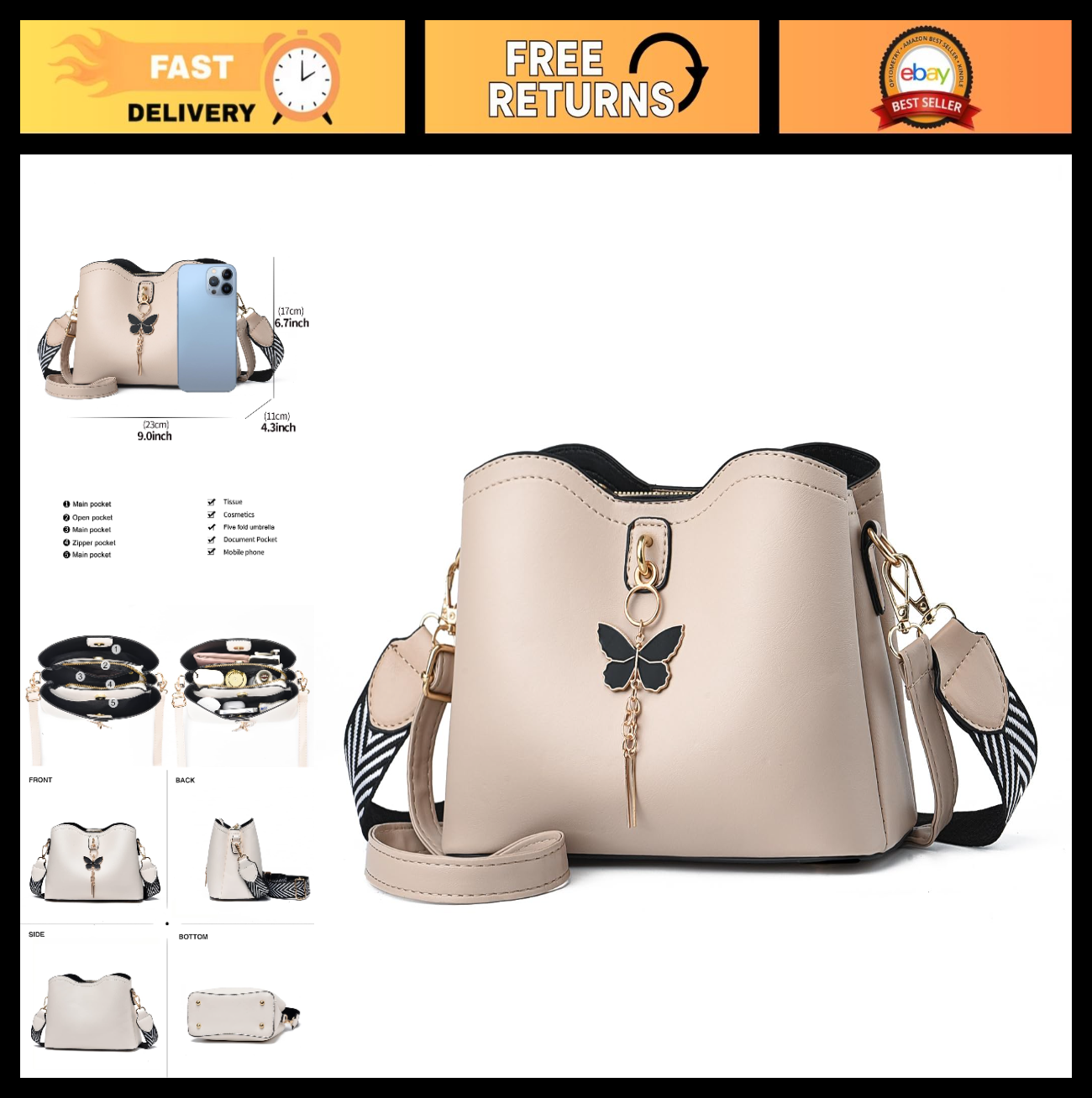 Stylish Lightweight Crossbody Bag for Women & Teens - Fashion Handbag Purse0