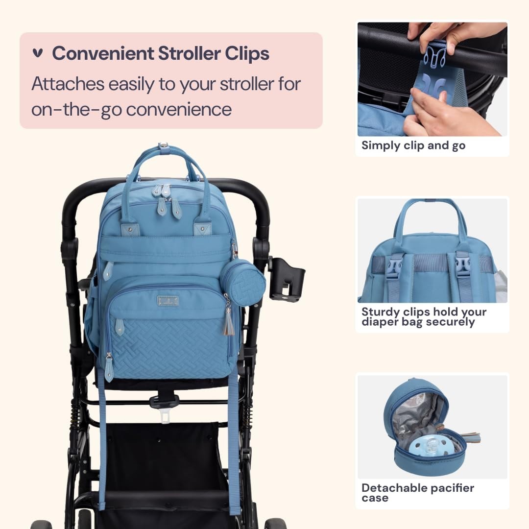 Multi Function Water Resistant Diaper Bag Backpack   Baby Travel Tote, Changing7