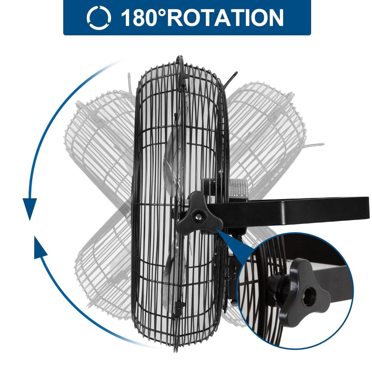 High Velocity 14" Outdoor Wall Mount Fan, 3 Speed 3000 CFM, Waterproof Industria6