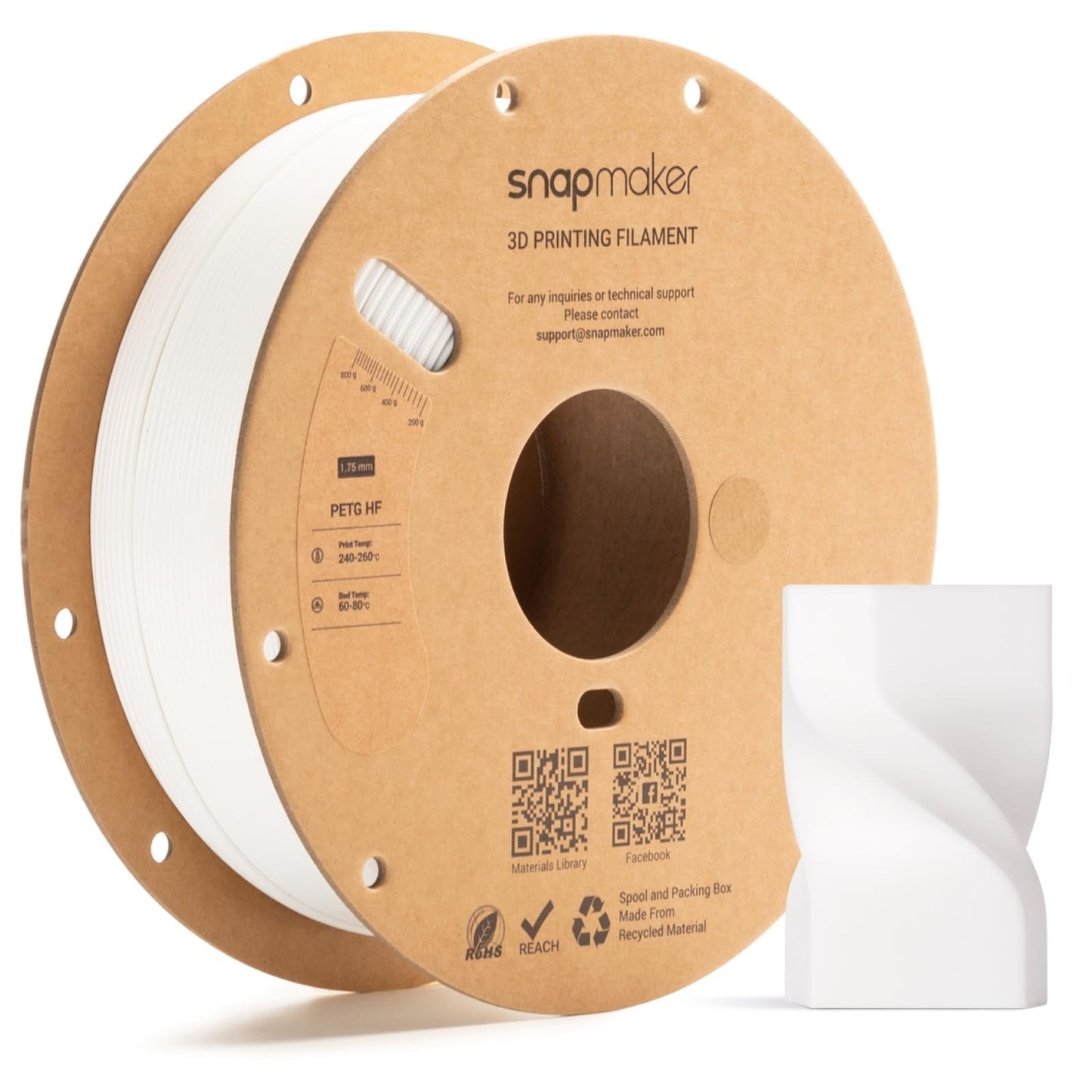 High-Speed 3D Printer PETG Filament 1.75mm, Moisture-Resistant, Tough & Accurate0