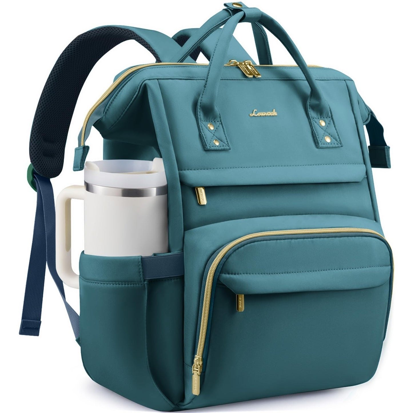 Stylish 15.6" Waterproof Laptop Backpack with Cup Holder   Travel & Work Bag1