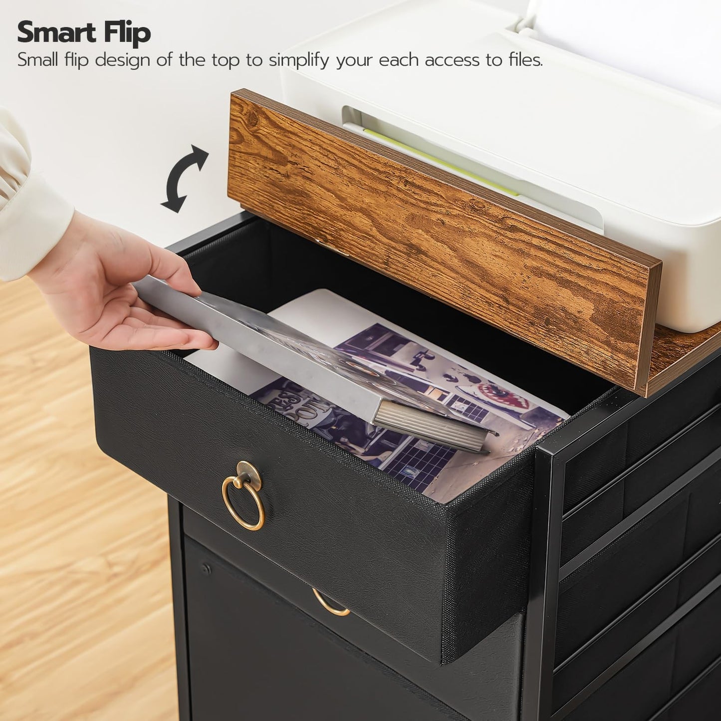 3 Drawer Mobile File Cabinet   Vertical Under Desk Storage, Rolling Printer Stan5