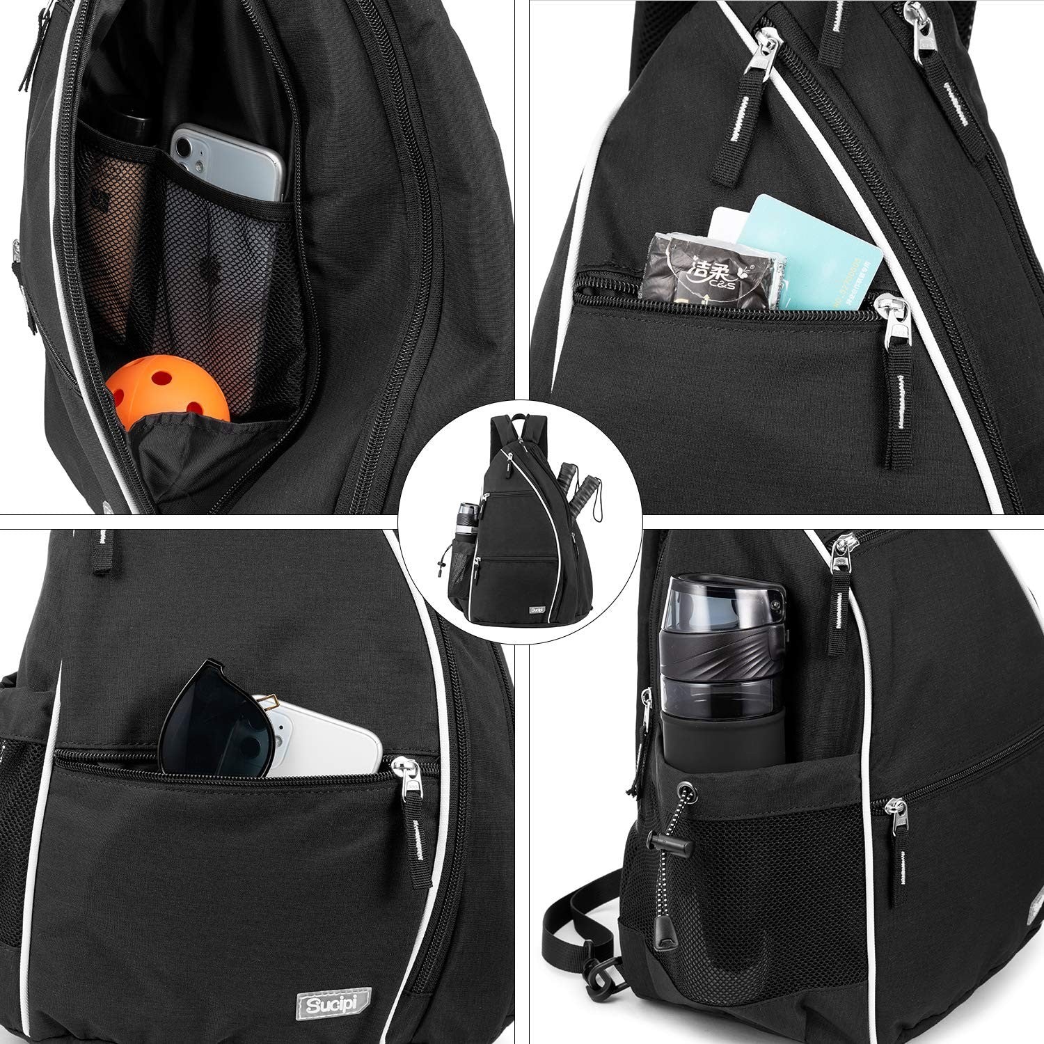 Adjustable Pickleball Backpack with Fence Hook, Large Capacity & Safety Pocket7