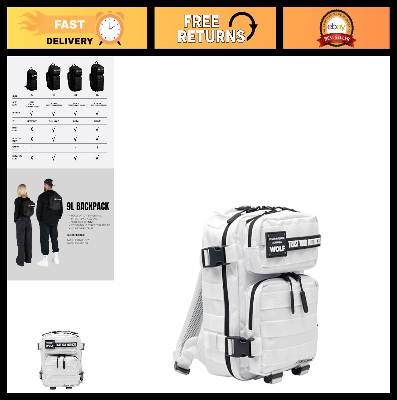 Tactical Backpack for Men & Women | Compact Lightweight Everyday Carry Gym Bag0