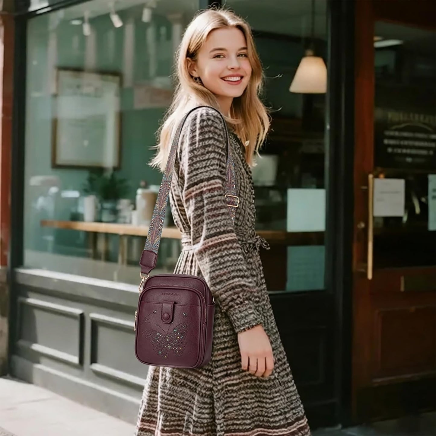 Stylish Leather Crossbody Bag for Women - Small Shoulder Purse with RFID Slots &2