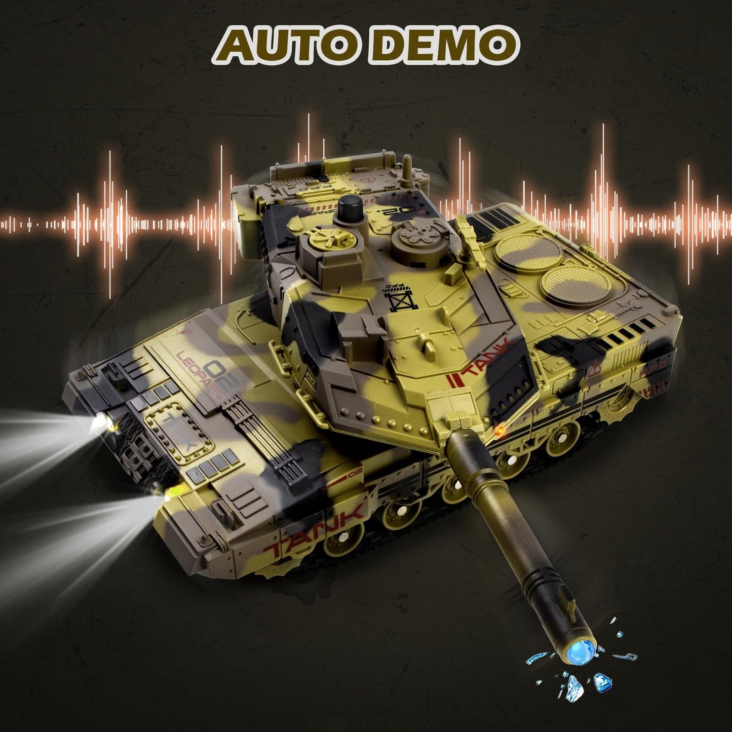 1/24 Scale RC Tank - 2.4GHz Remote Control Military Vehicle with 360° Turret, So2