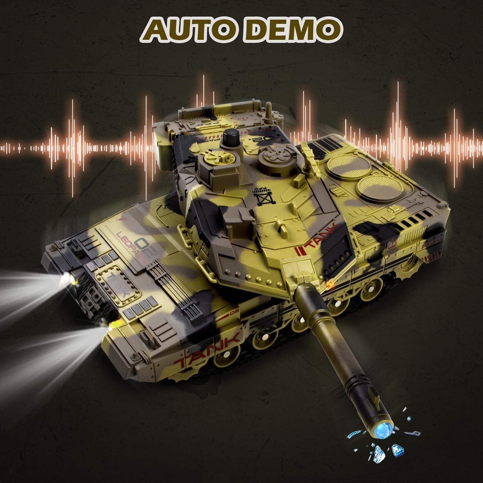 1/24 Scale RC Tank - 2.4GHz Remote Control Military Vehicle with 360° Turret, So2