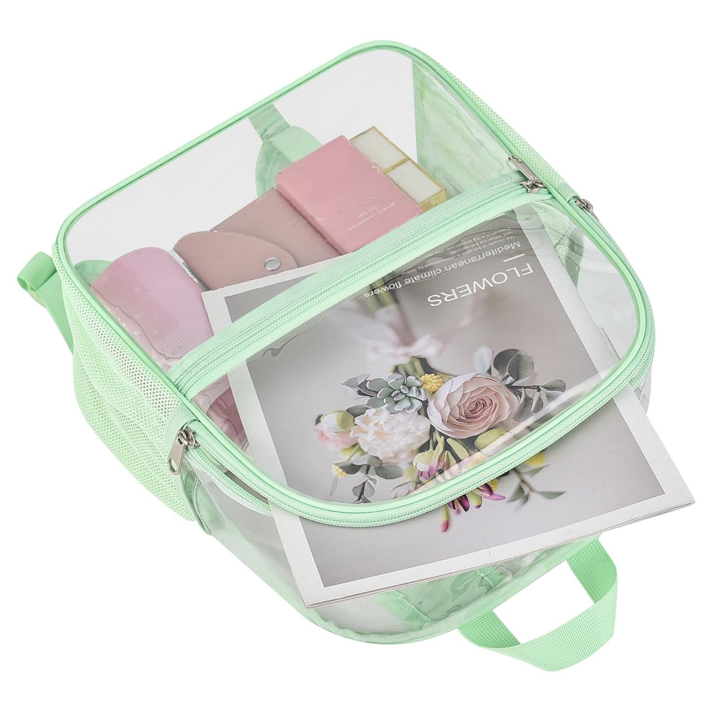 Clear Stadium Backpack 12x11x6" | Waterproof Game Day Bag with 2 Side Pockets3