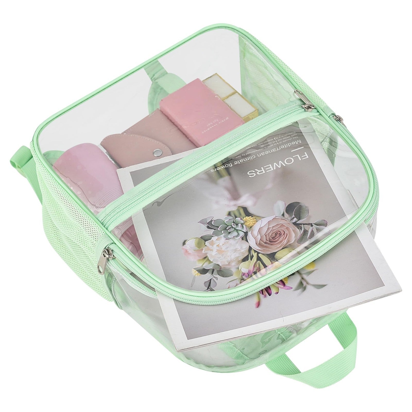 Clear Stadium Backpack 12x11x6" | Waterproof Game Day Bag with 2 Side Pockets3