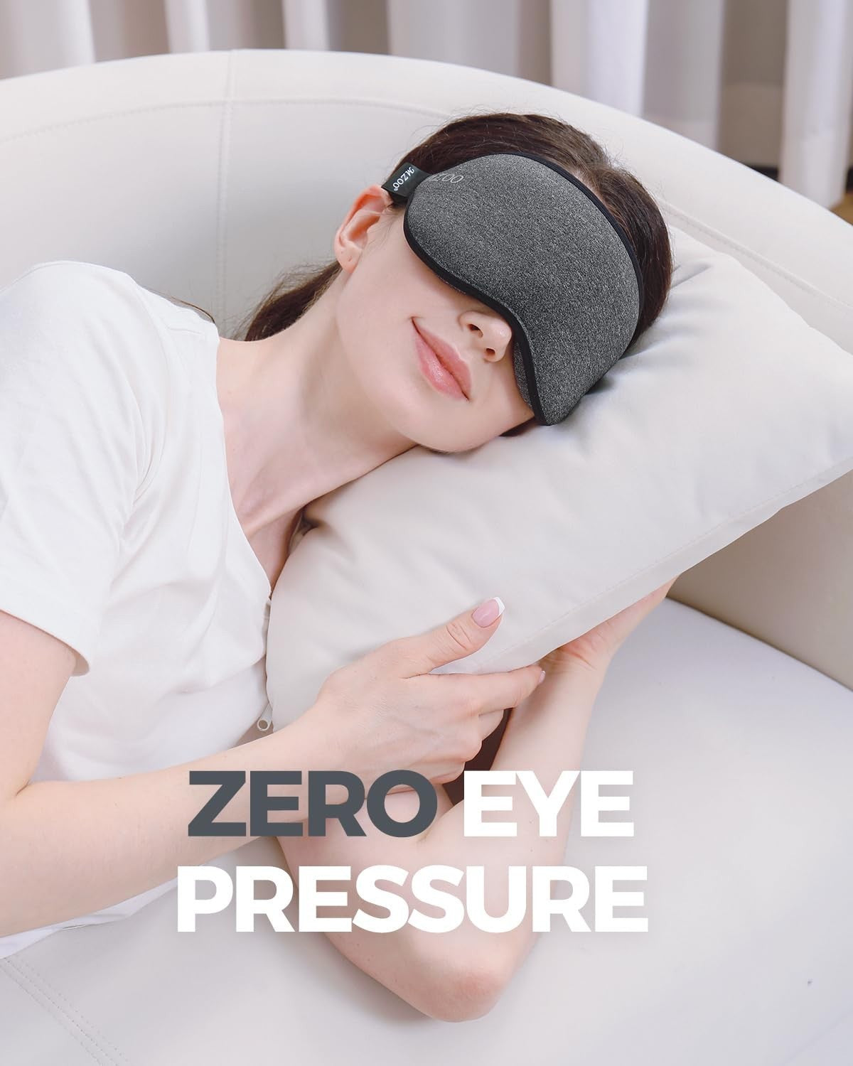 3D Luxury Sleep Mask - Soft Eye Cover for Travel, Light Blocking, Back Sleeper,3