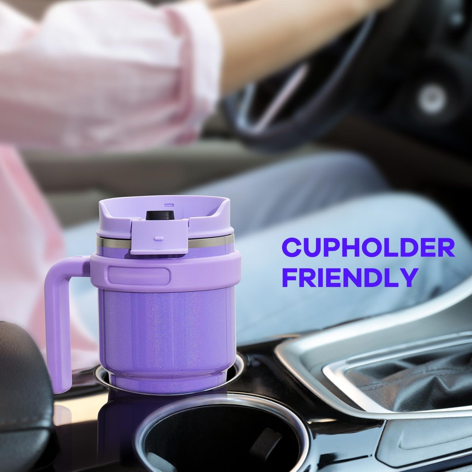 Insulated 20 oz Coffee Mug with Handle   Stainless Steel Travel Tumbler, Lid & S6