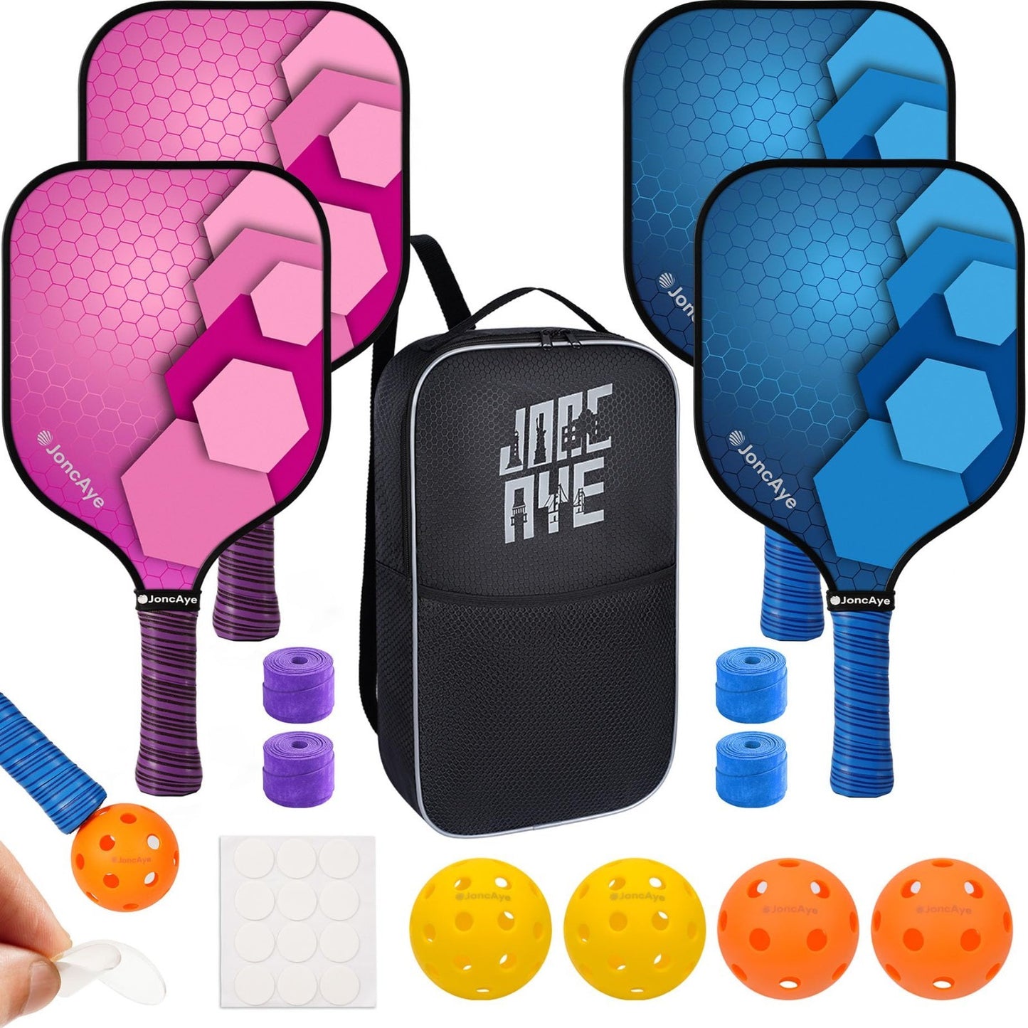Pickleball Paddle Set of 4 or 2 - USAPA Approved Lightweight Rackets & Balls for0