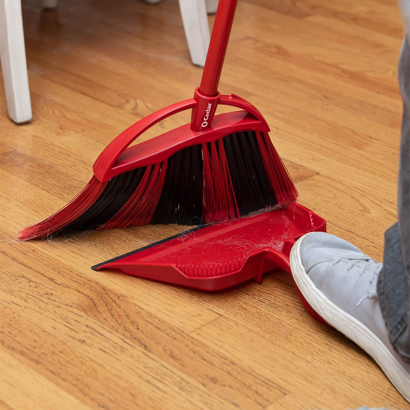 Sweep Broom & Step-On Dustpan Set | Wave Bristles for 99% Dirt Removal | Lightwe9