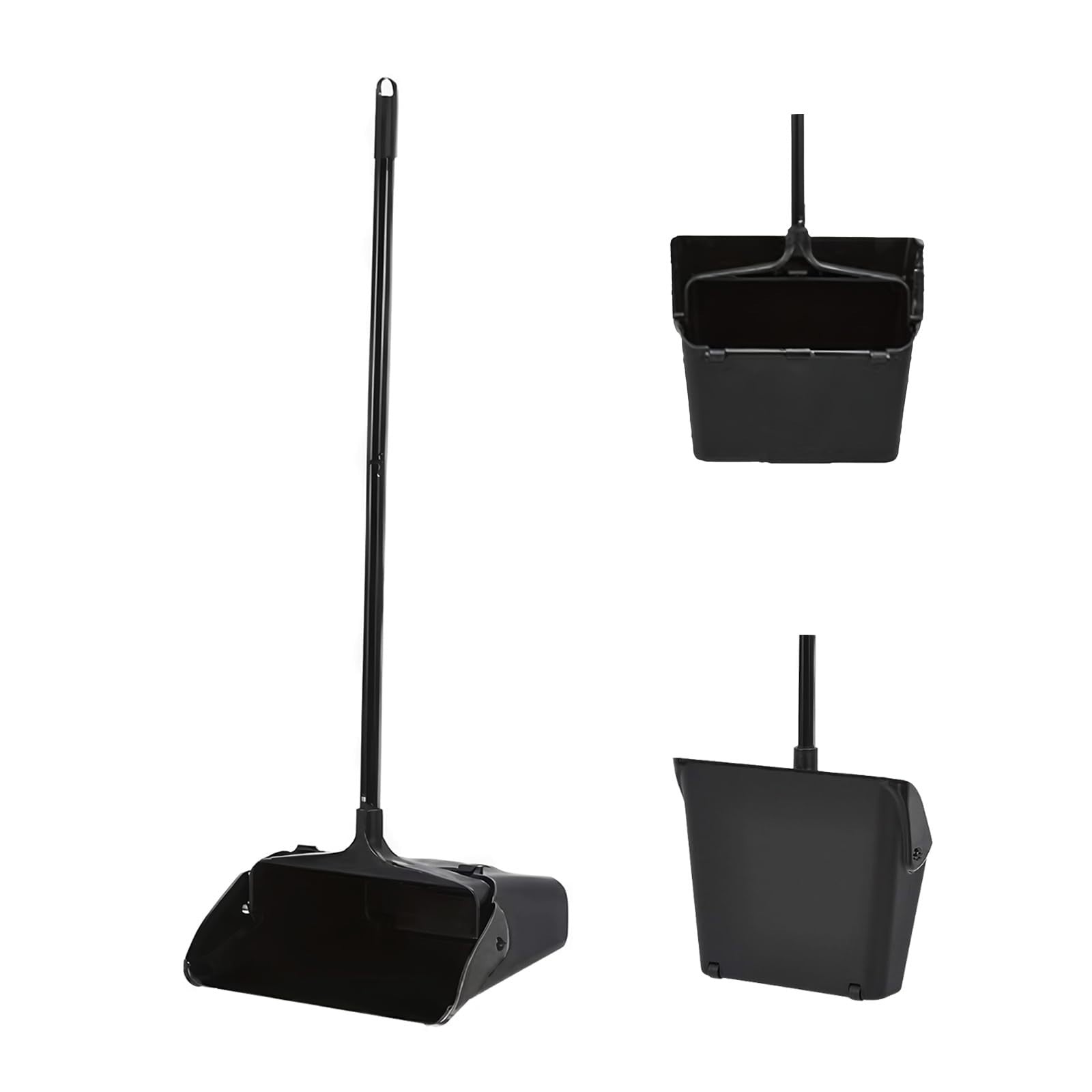 Upright Dustpan with Long Handle & Wheels, Heavy Duty, Large Capacity for Home &1
