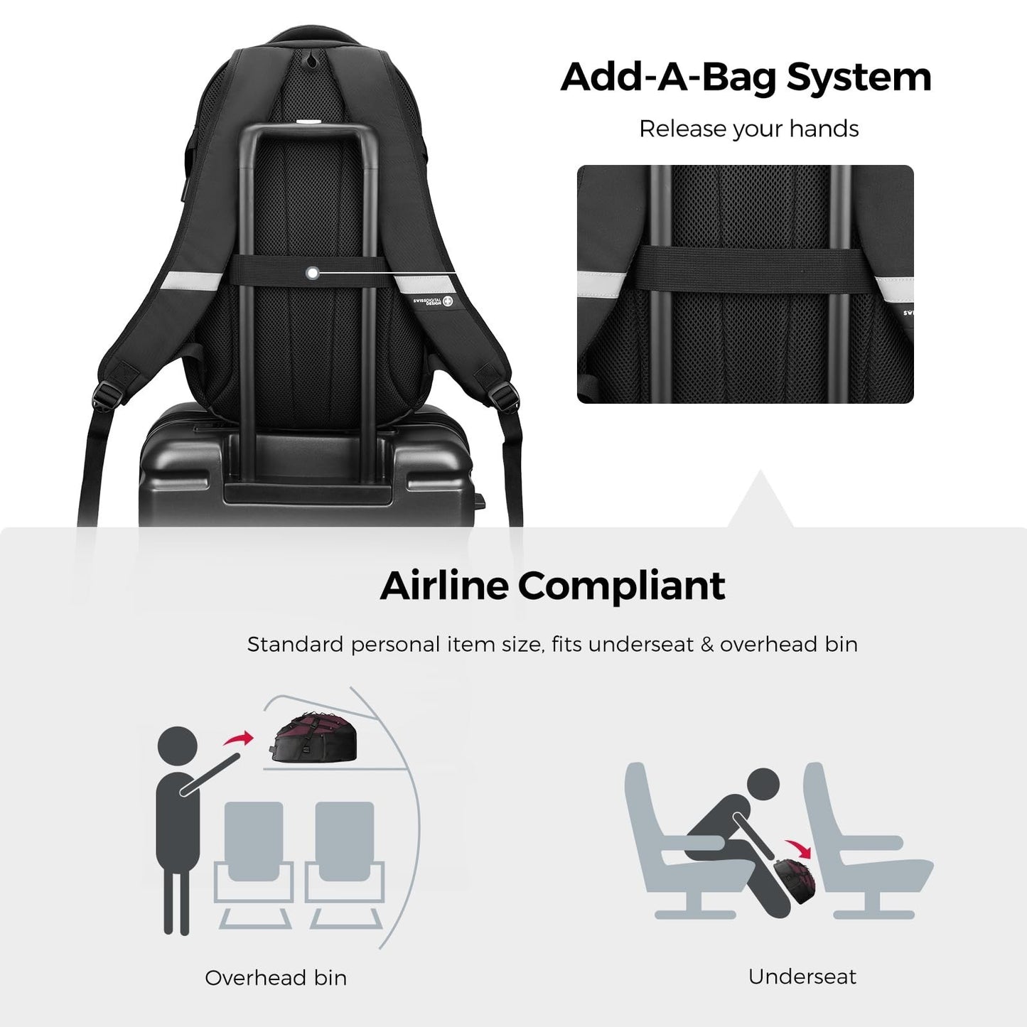 Stylish 15.6" Laptop Backpack with USB Charging Port, 31L Travel Bag for College6