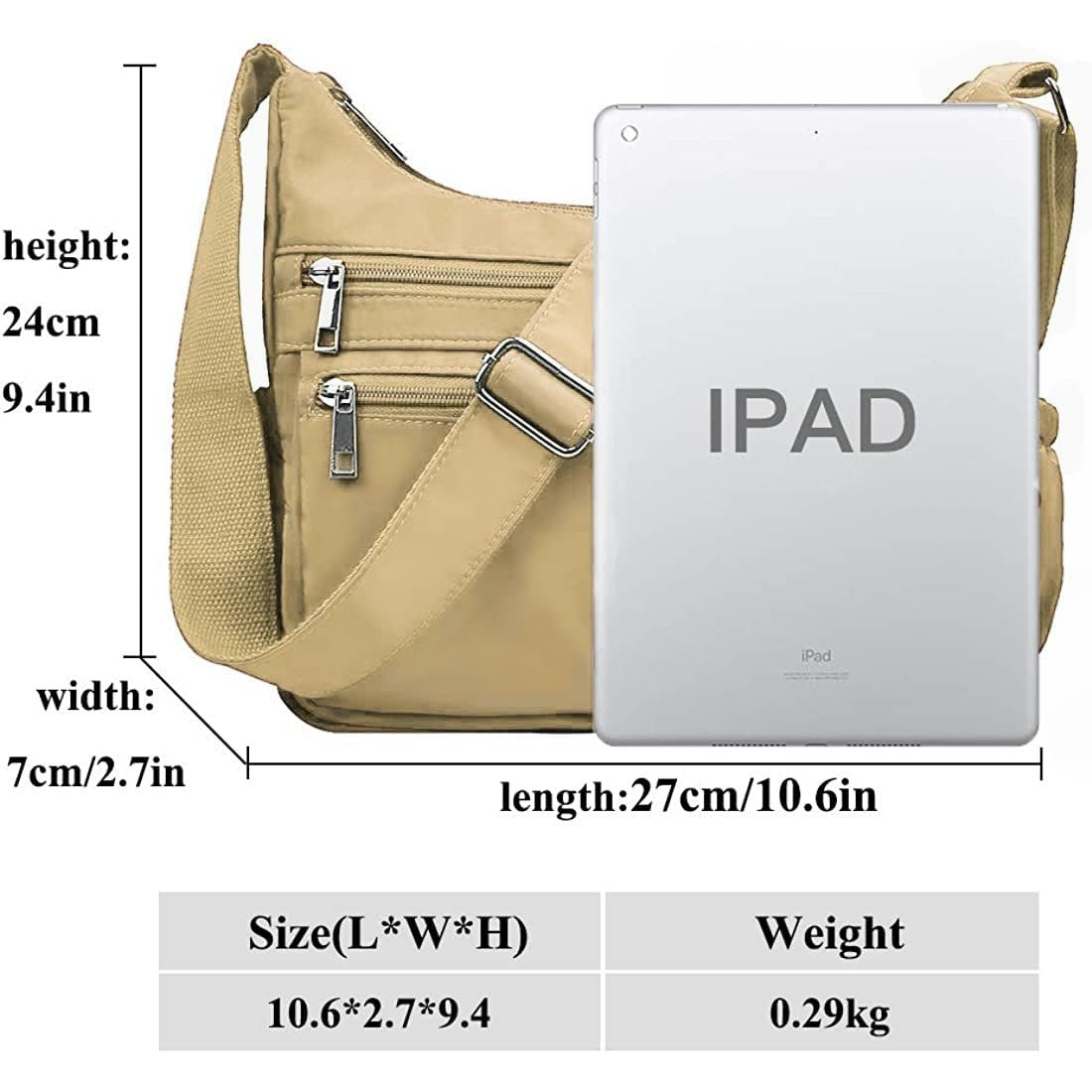 Lightweight Waterproof Crossbody Bag for Women | RFID Travel Shoulder Purse3