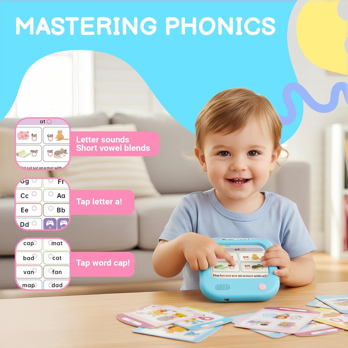 Interactive Phonics Flash Cards for Kids, 166 Pages, 800+ Words, 700+ Games, Lea3