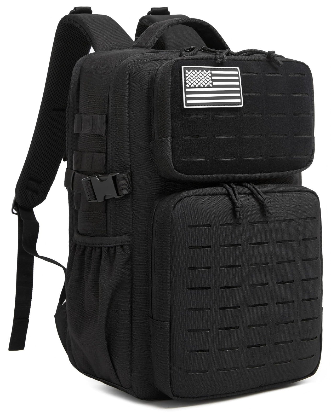 Waterproof Military Tactical Backpack 30L, 3 Day Assault Pack, MOLLE Design, Bla1