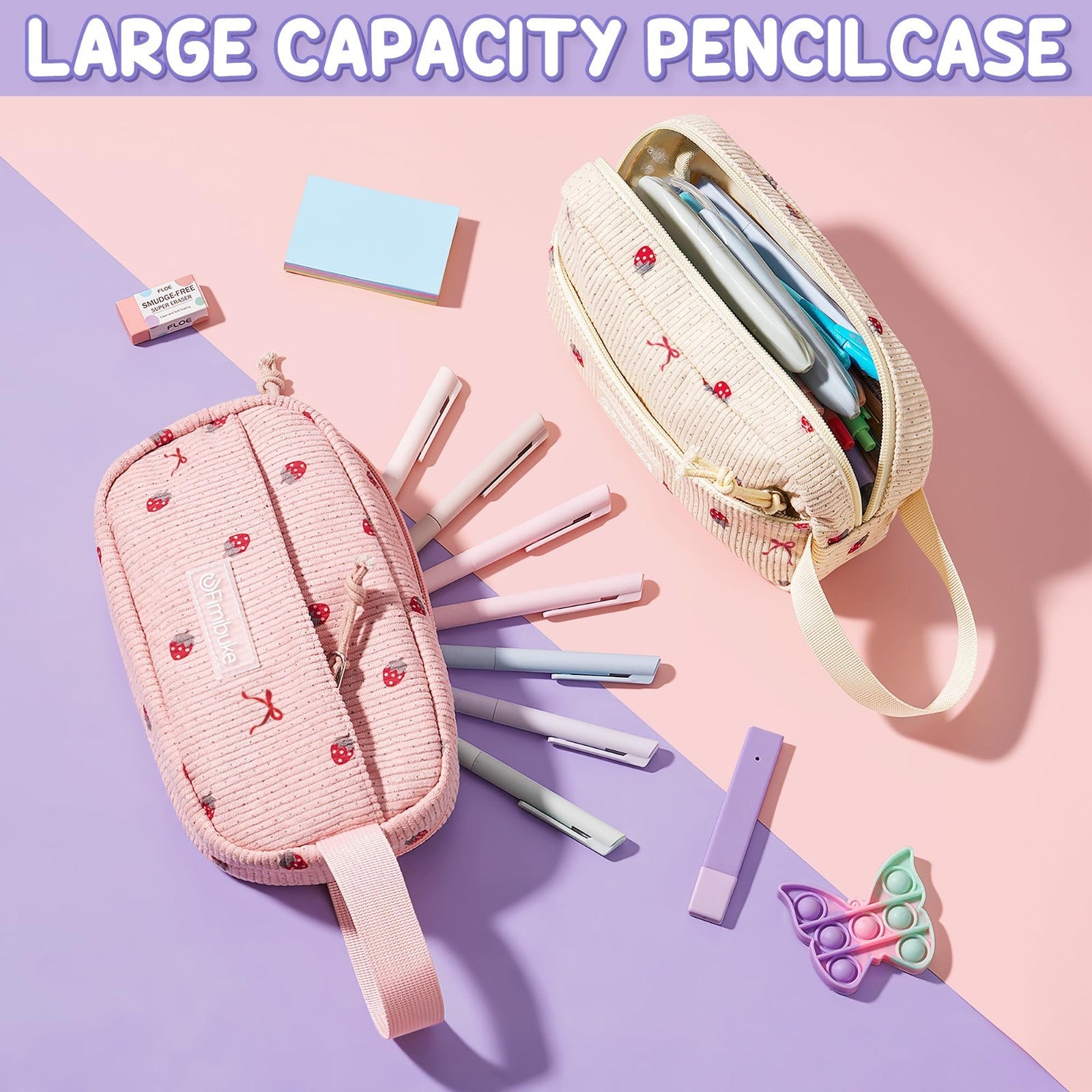 Stylish Corduroy Backpack Set for Girls   3PCS Kids Backpack with Lunch Box8