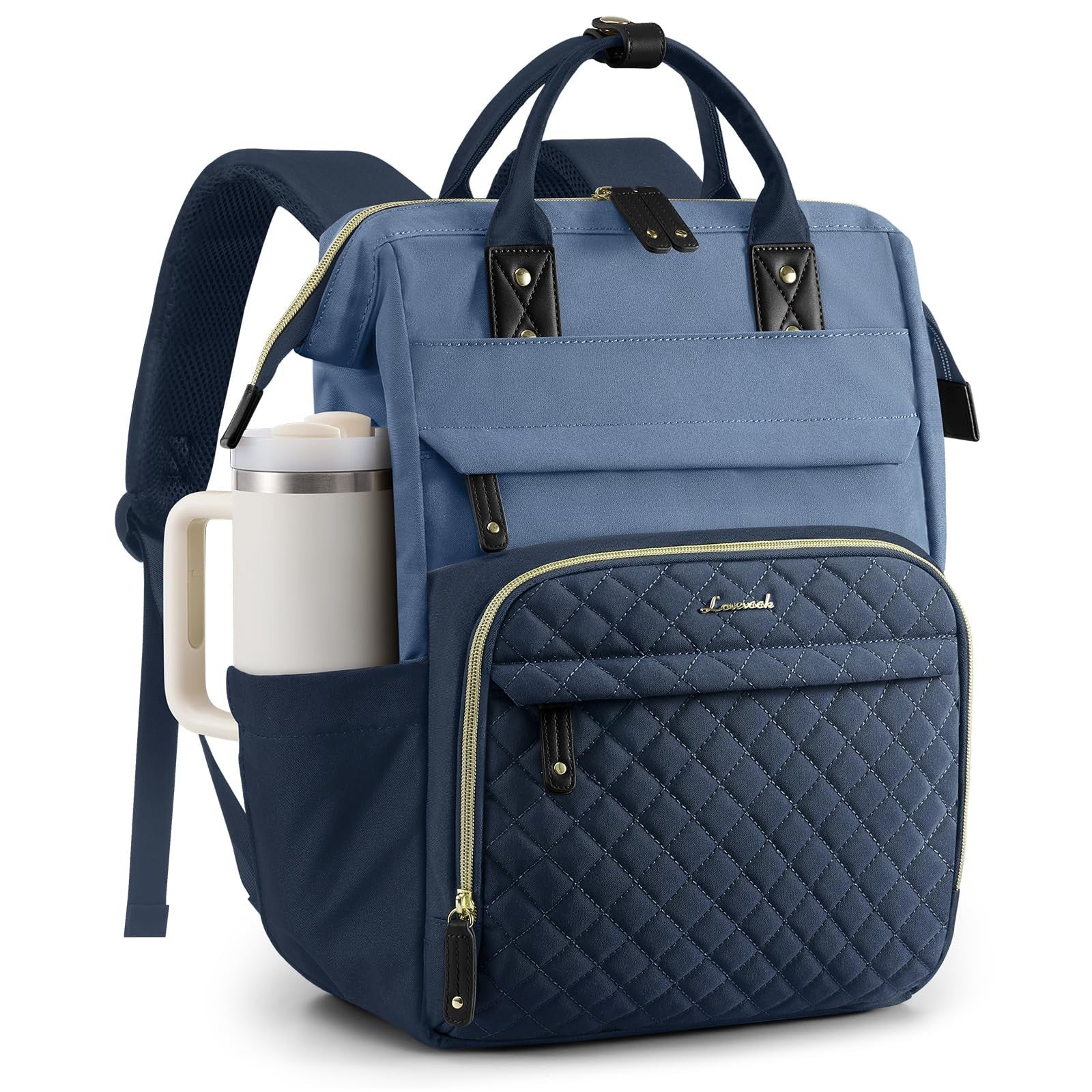 Quilted Laptop Backpack for Women   Stylish Work Bag for Teachers & Nurses1