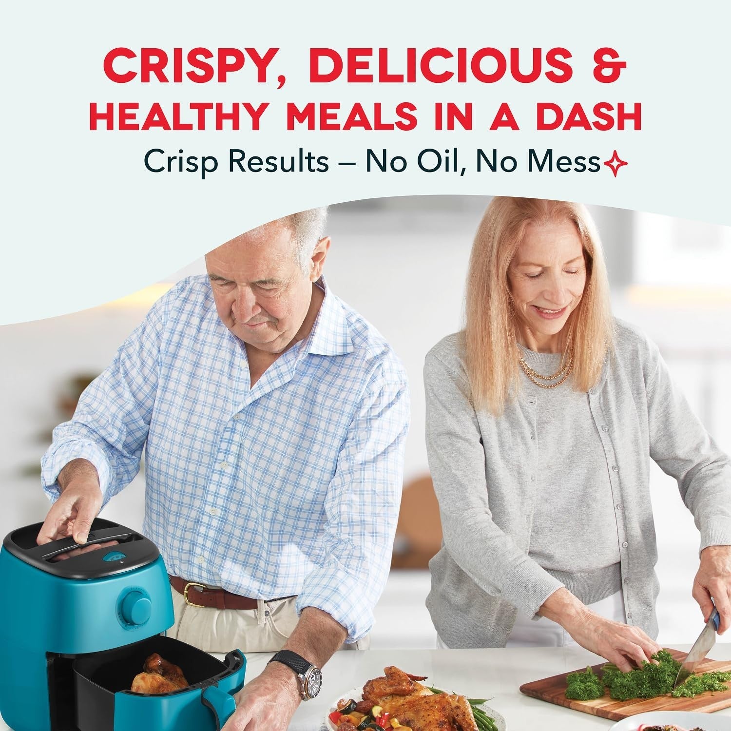 Compact Air Fryer with Adjustable Temperature - 2.6 Qt Nonstick Basket, Auto Shu3