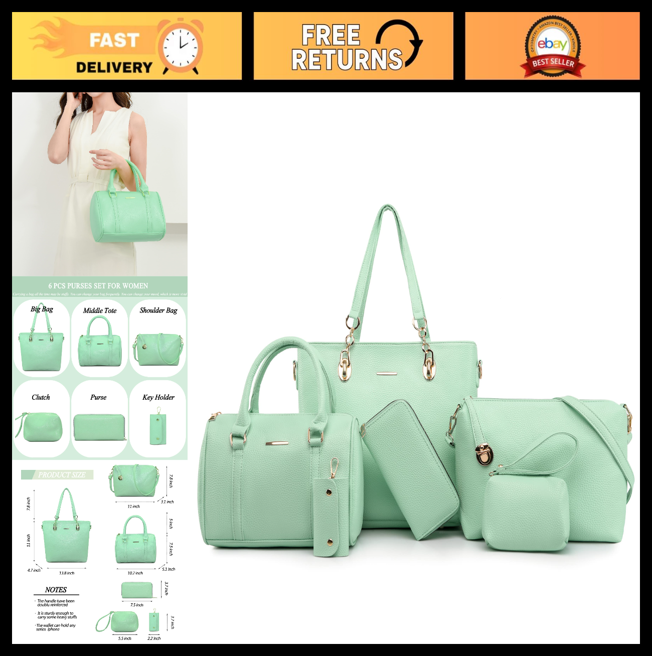 Stylish Designer Purses for Women - Satchel Shoulder Tote Handbag, Top Handle0