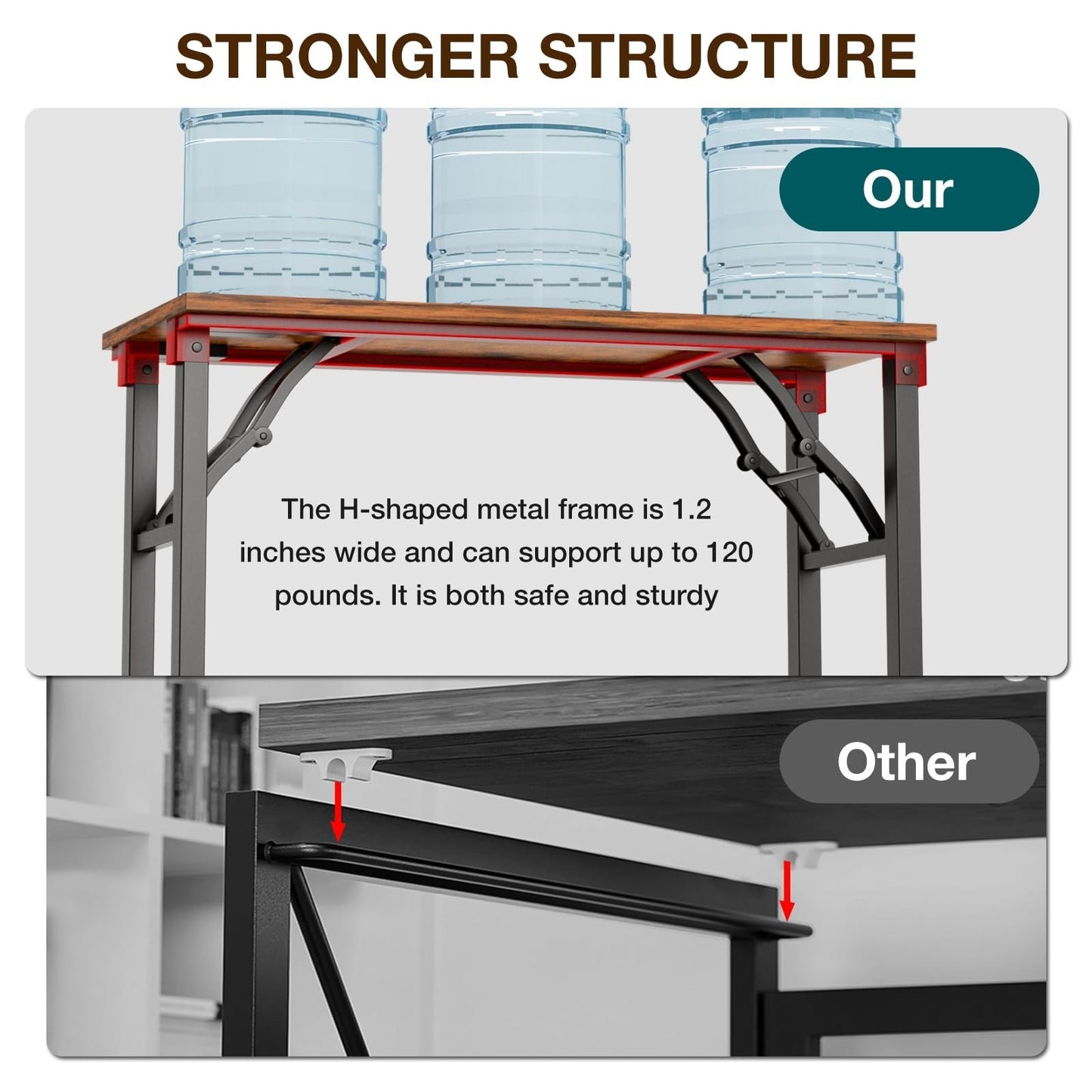 Compact Folding Desk - 35.8" Portable Office Table for Small Spaces, No Assembly7