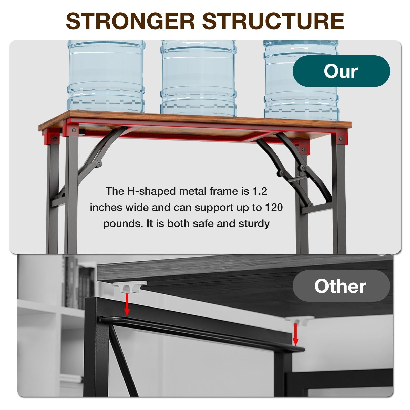 Compact Folding Desk - 35.8" Portable Office Table for Small Spaces, No Assembly7
