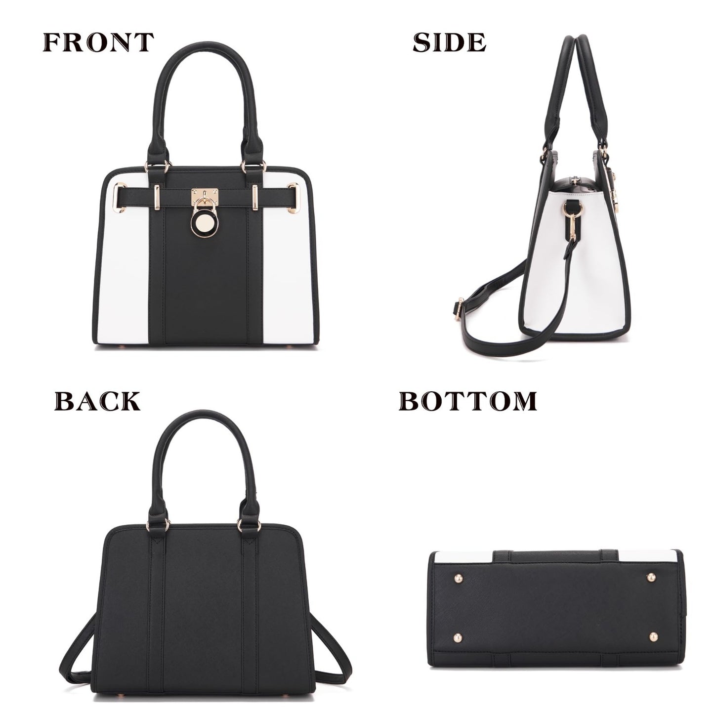 Structured Satchel Tote Handbag Set for Women - Stylish Purses with RFID Wallet3