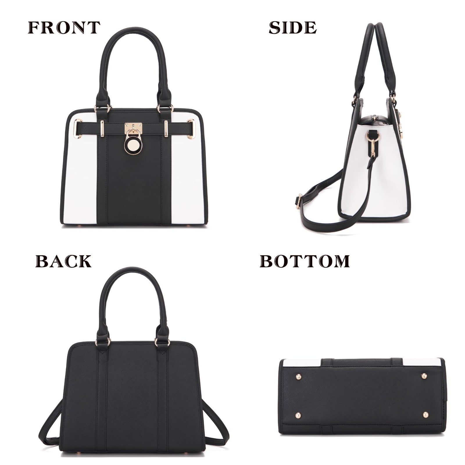 Structured Satchel Tote Handbag Set for Women - Stylish Purses with RFID Wallet3