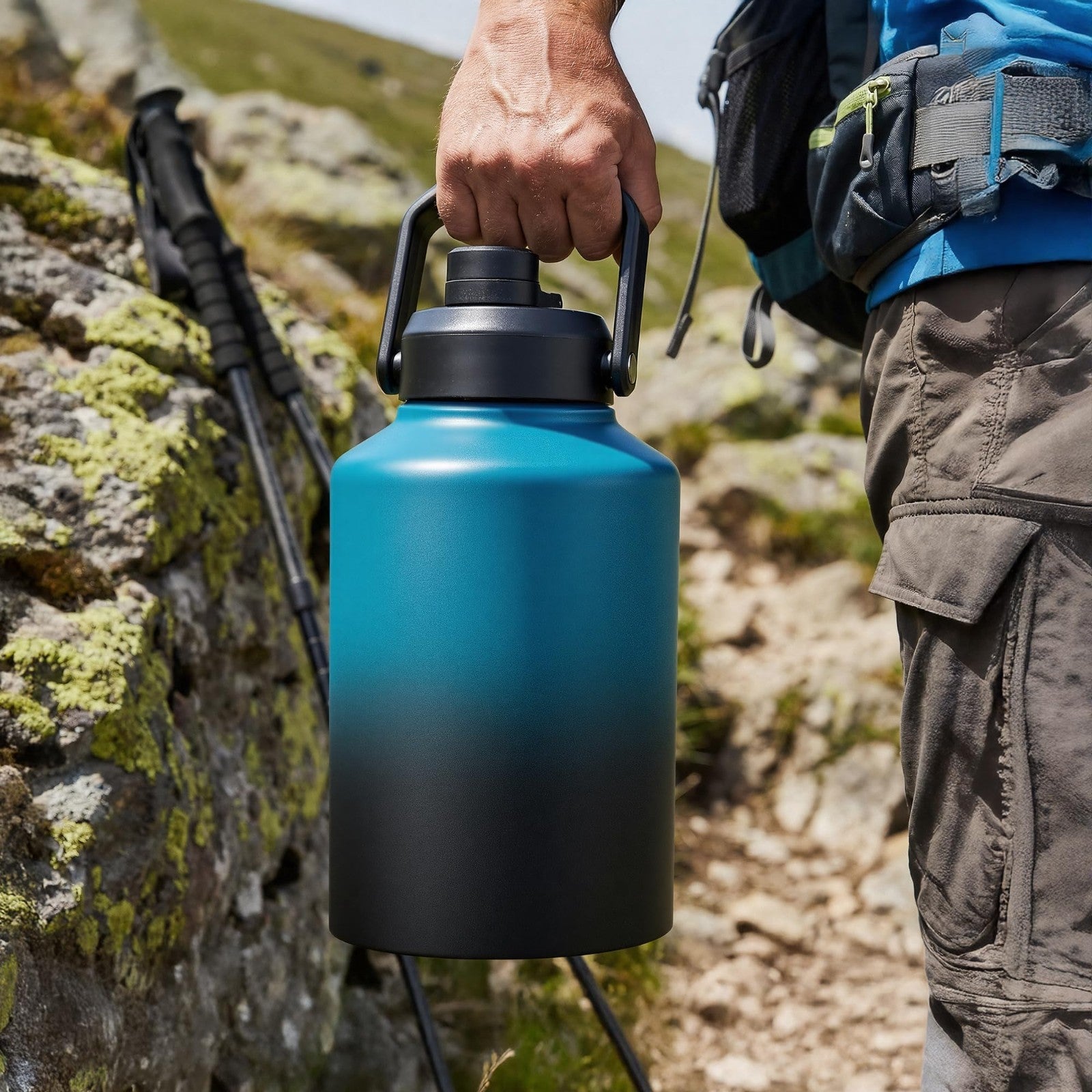 128oz Insulated Water Jug - Stainless Steel, Leak Proof, Double-Wall, Camping &5