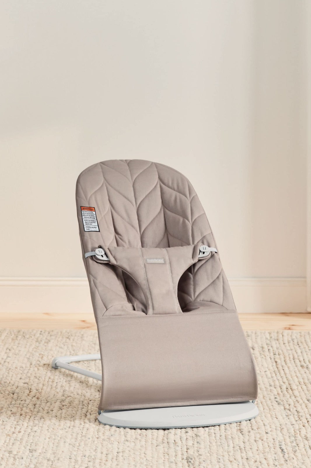 Cozy Baby Bouncer Bliss - Soft Cotton Petal Quilt, Sand Gray, Infant Seat5