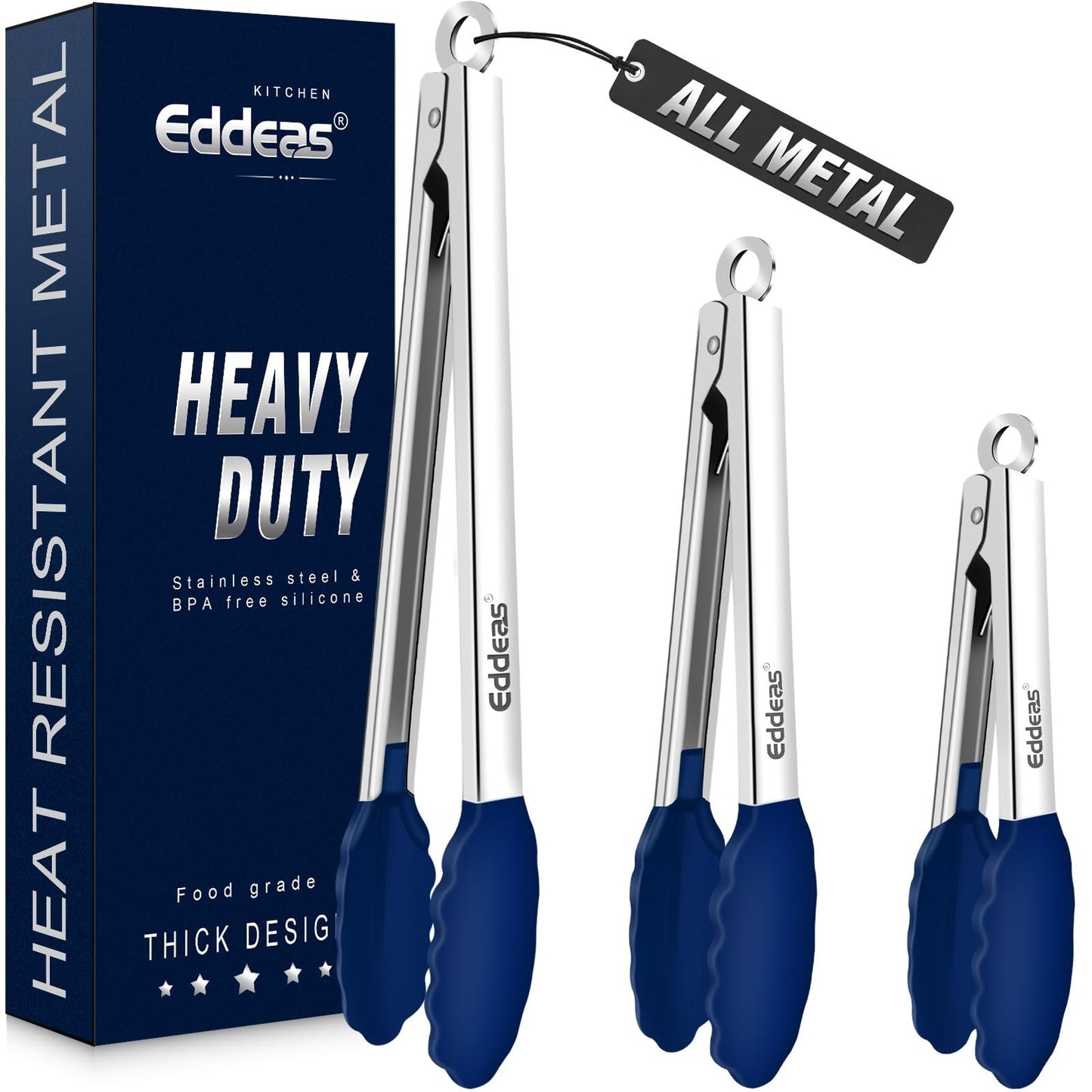 Heat Resistant Silicone Tongs Set   7", 9", & 12" Kitchen Cooking Tools, Locking1