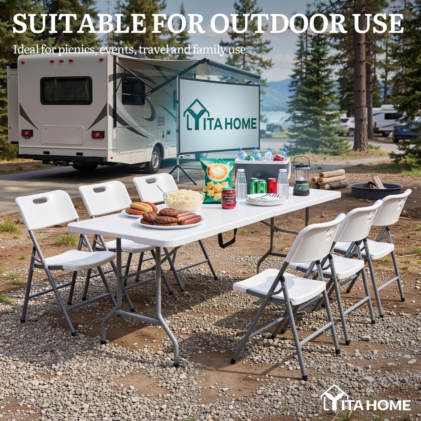 **Optimized eBay Title:**  Portable 6ft Heavy-Duty Folding Table with Handle -4