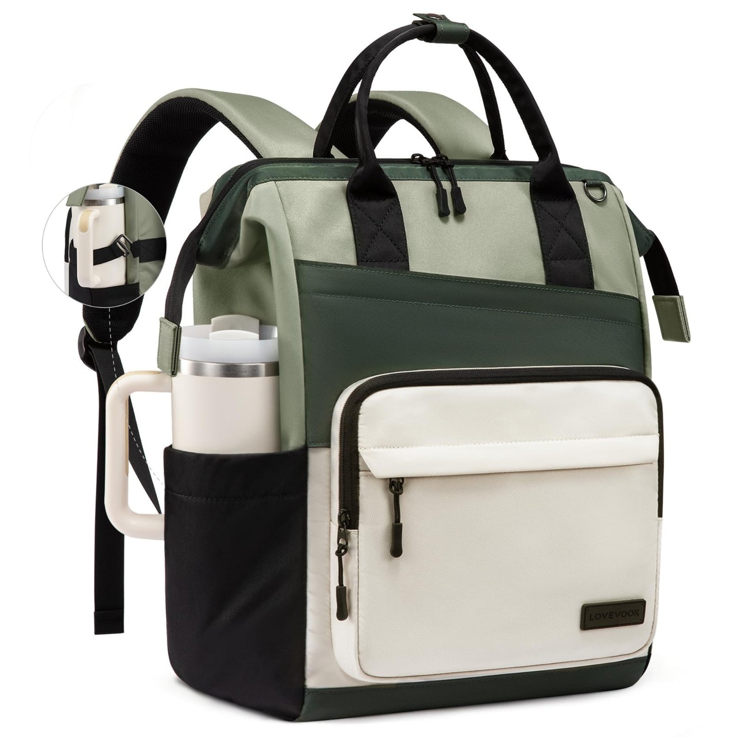 Stylish 15.6" Laptop Backpack for Women, Water Resistant Travel Bag, Large Capac1