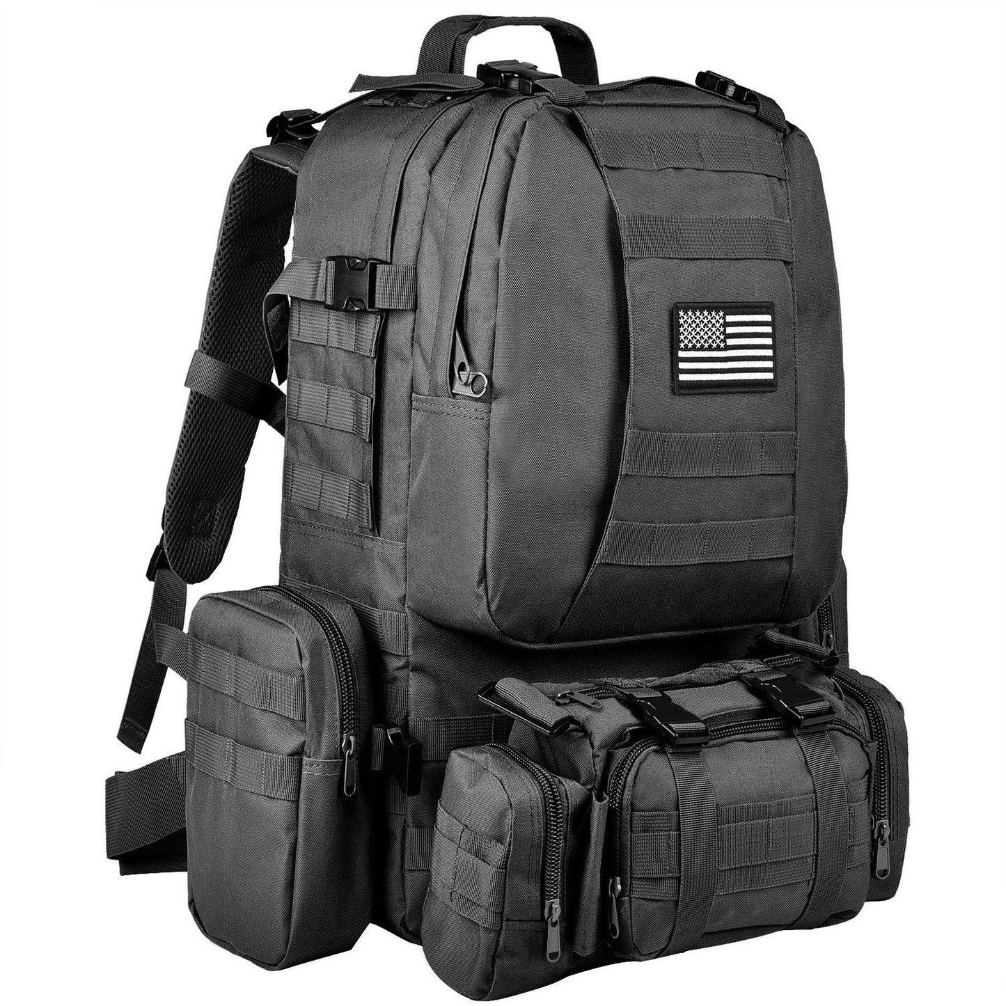 Large 60L Tactical Military Backpack   Assault Rucksack with Detachable Molle Sy1