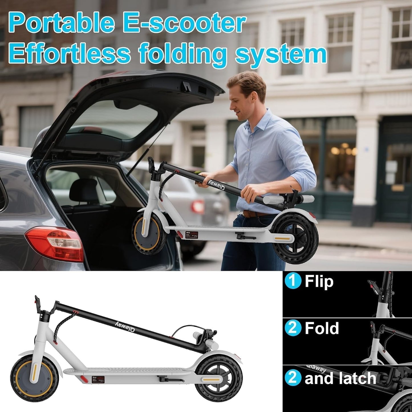Electric Scooter 8.5''/10'' - 19/20MPH, 700/1000W Motor, 15/22 Miles Range, Port5
