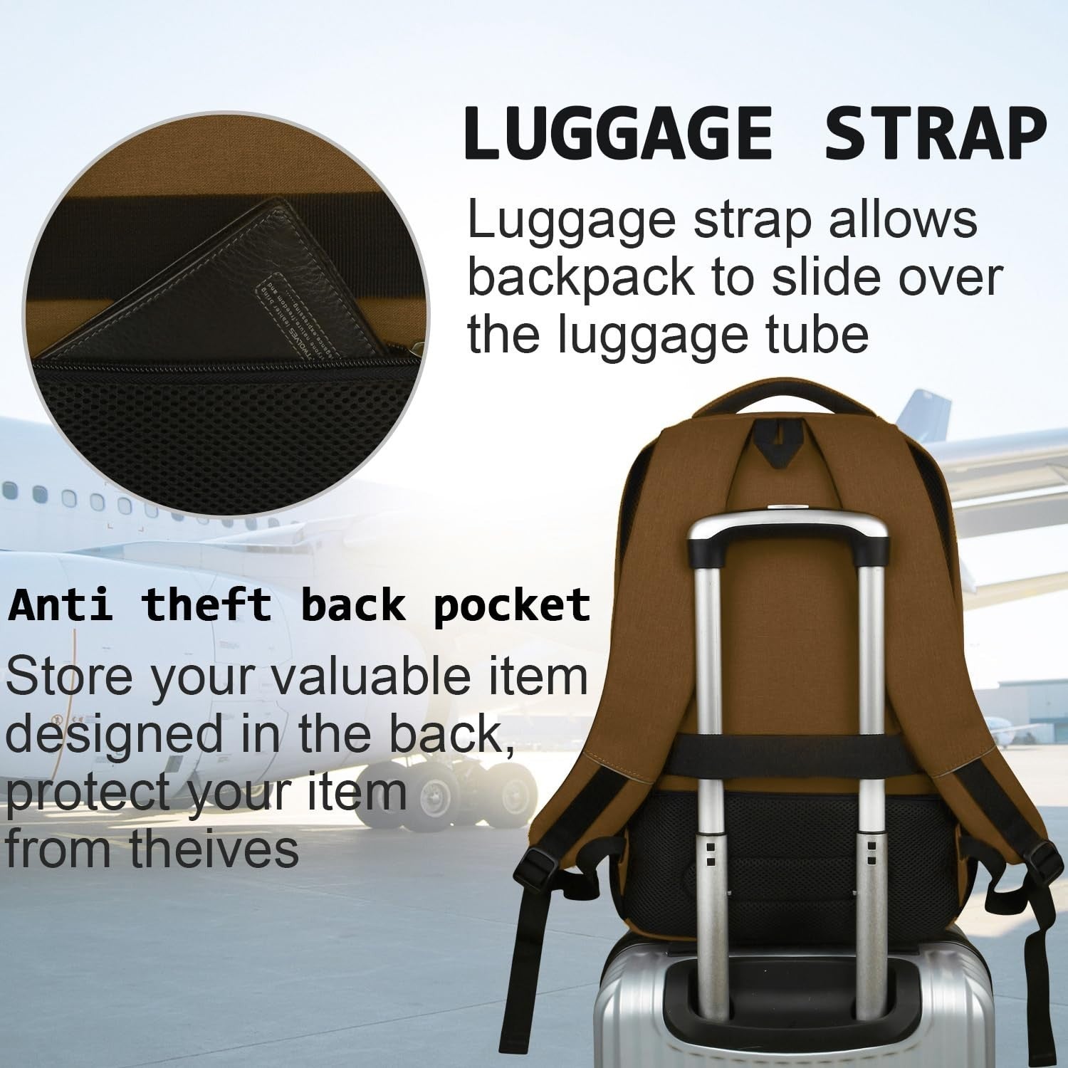 Slim Anti Theft Laptop Backpack for Business Travel & College   Stylish & Durabl5