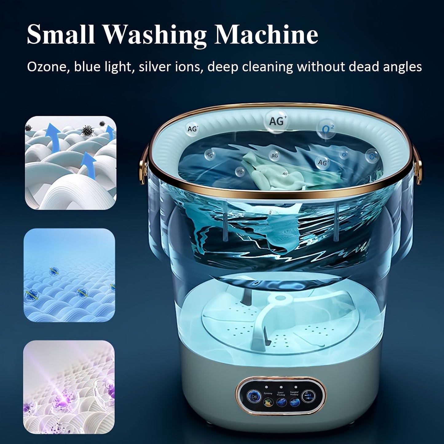 Portable Mini Washing Machine 20L with Spin Basket   Compact for Baby & Small Cl3